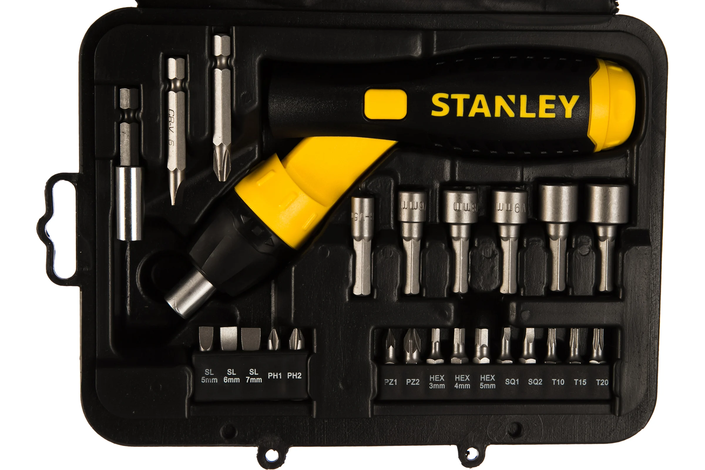 Отвертка со вставками 22 предмета в футляре Stanley 0-63-022