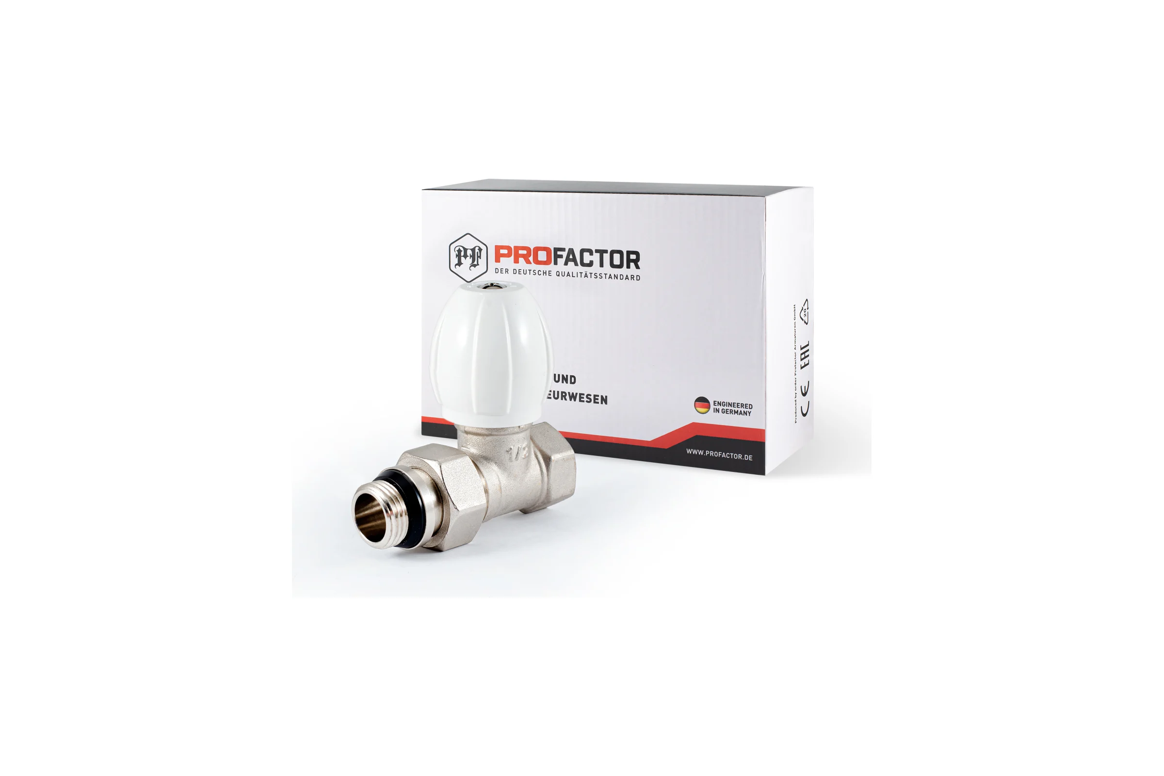 Клапан радиатора PROFACTOR регулирующий конусный затвор, прямой с уплотнением 1/2  PF RVS 372UR