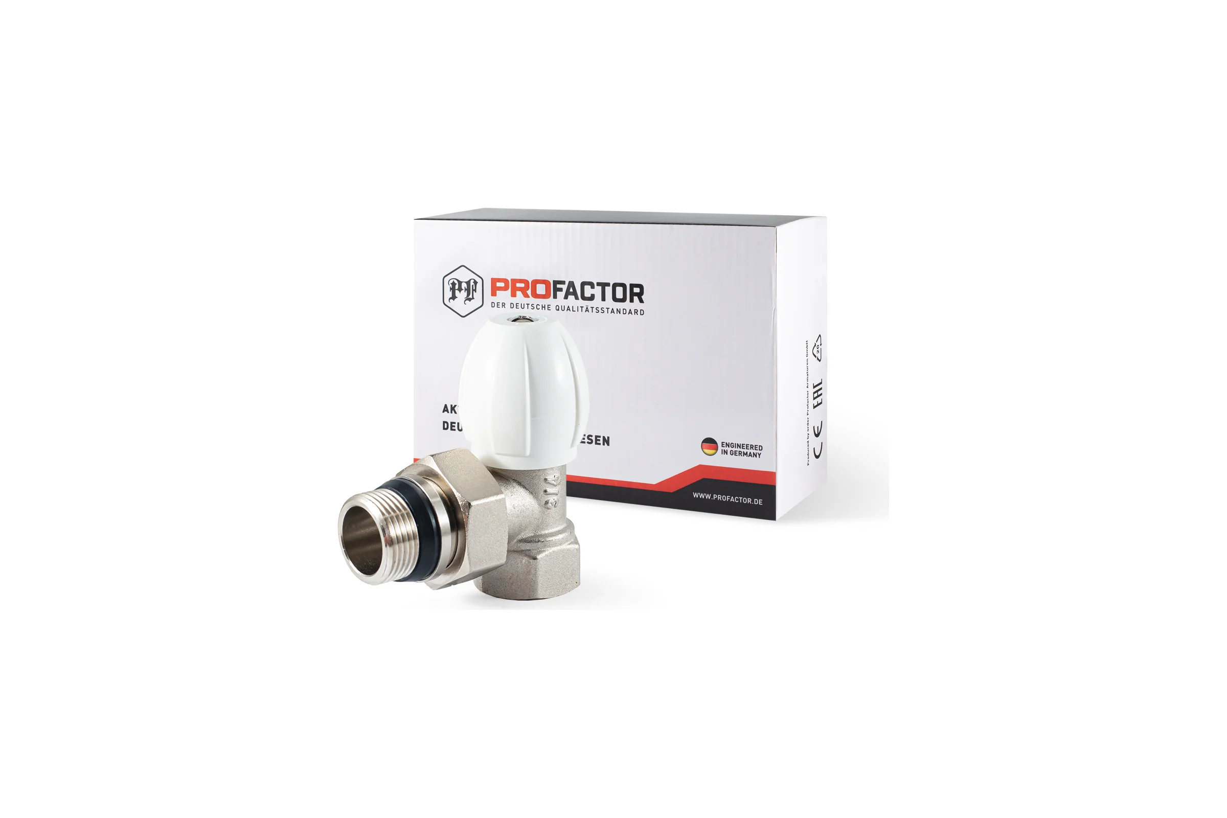 Клапан радиатора PROFACTOR регулирующий конусный затвор угловой с уплотнением 3/4 PF RVA 375UR