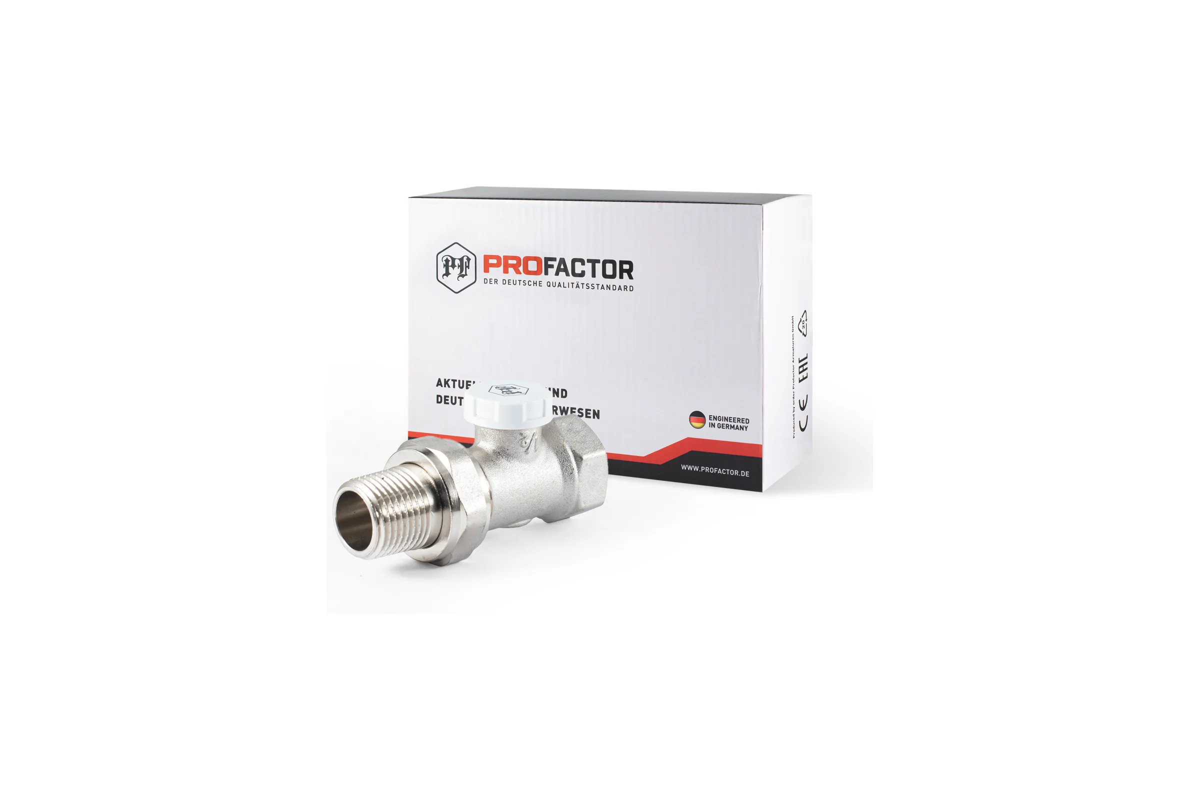 Настроечный клапан радиатора PROFACTOR прямой 1/2 PF RVS 376