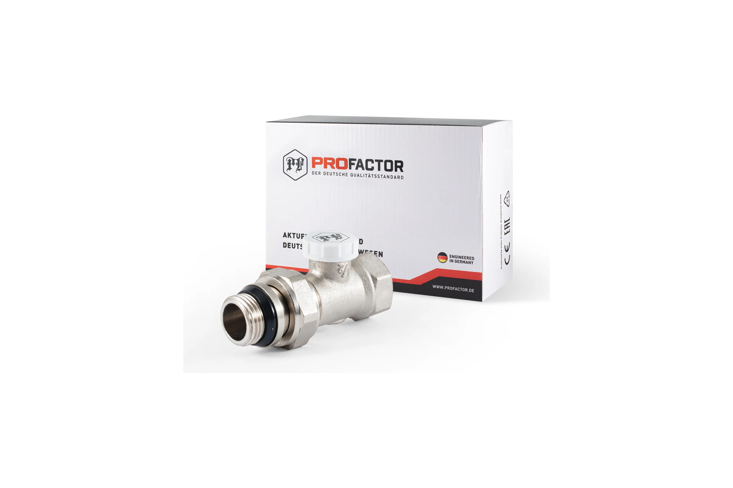 Настроечный клапан радиатора PROFACTOR прямой с уплотнением 1/2 PF RVS 376UR