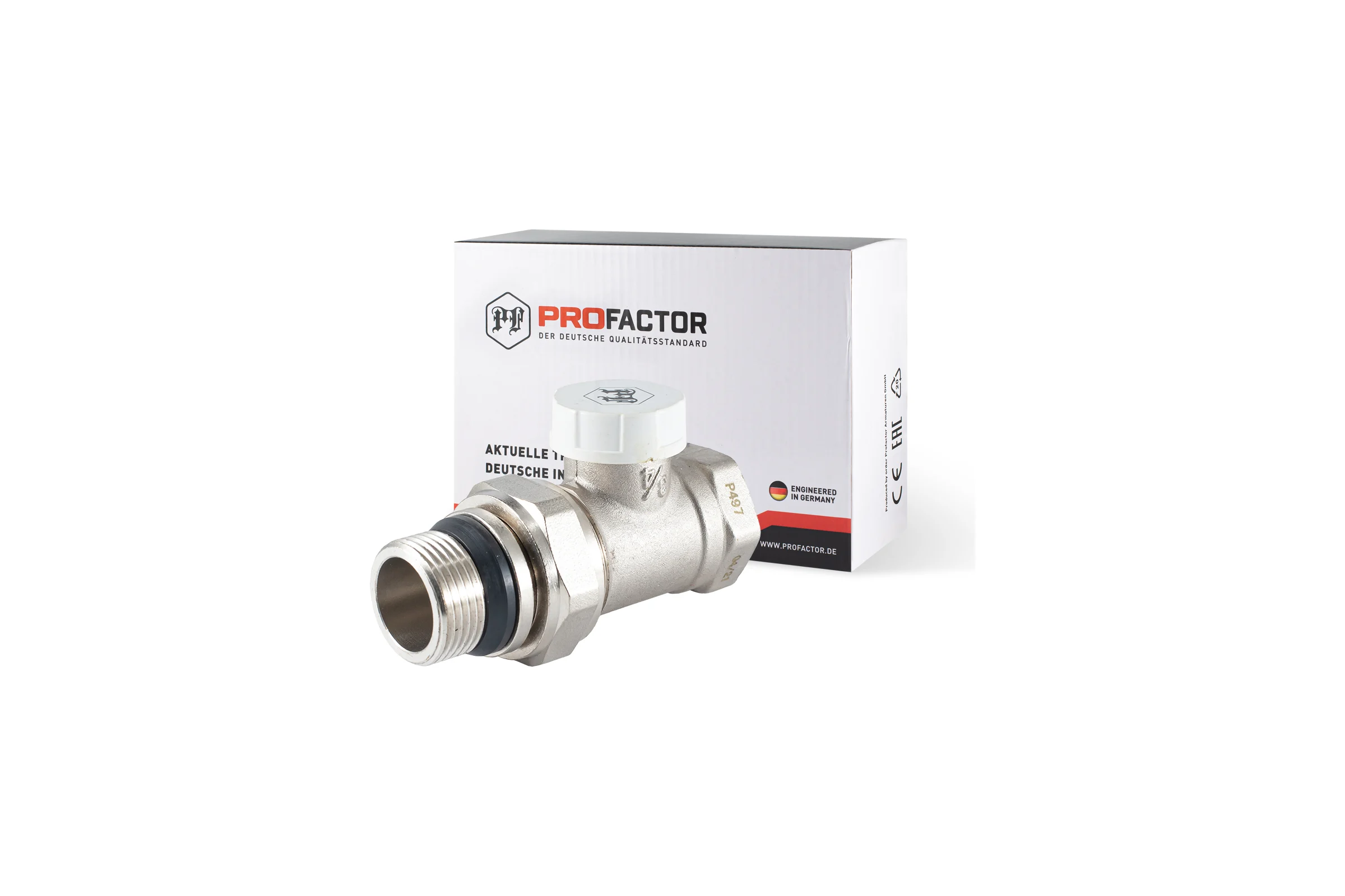 Настроечный клапан радиатора PROFACTOR прямой с уплотнением 3/4 PF RVS 377UR