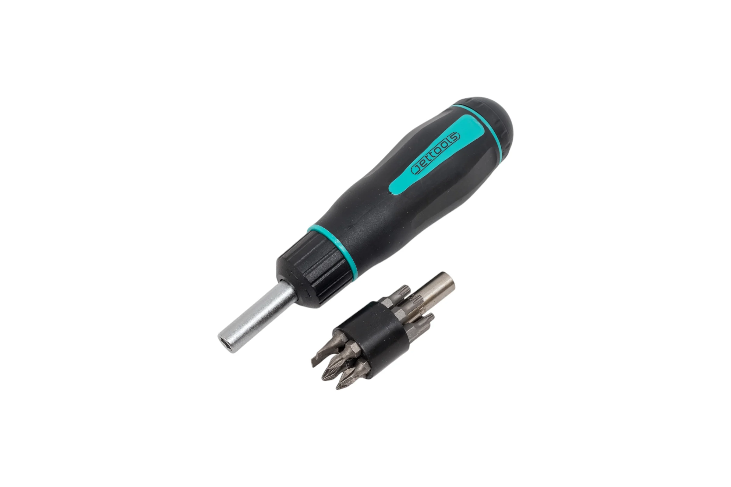 Реверсивная отвертка JETTOOLS 1/4'' с насадками 48 мм, 12 штук W-4314