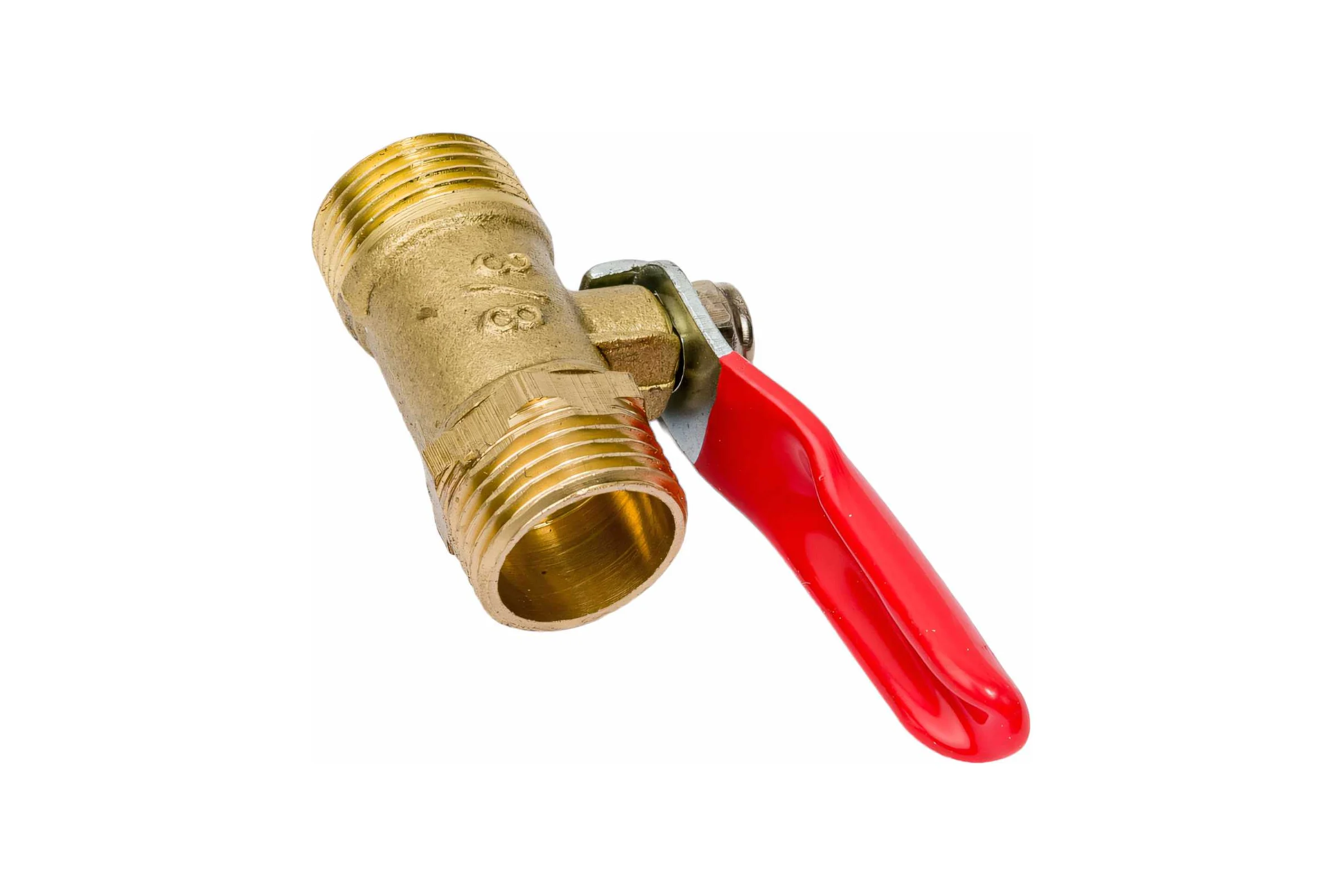 Кран шаровый наружная резьба 3/8"M x 3/8"M, латунь Pegas pneumatic 4415