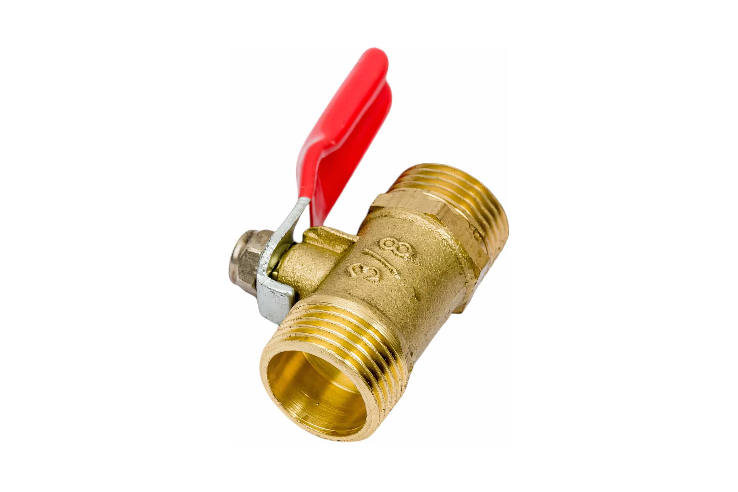 Кран шаровый наружная резьба 3/8"M x 3/8"M, латунь Pegas pneumatic 4415
