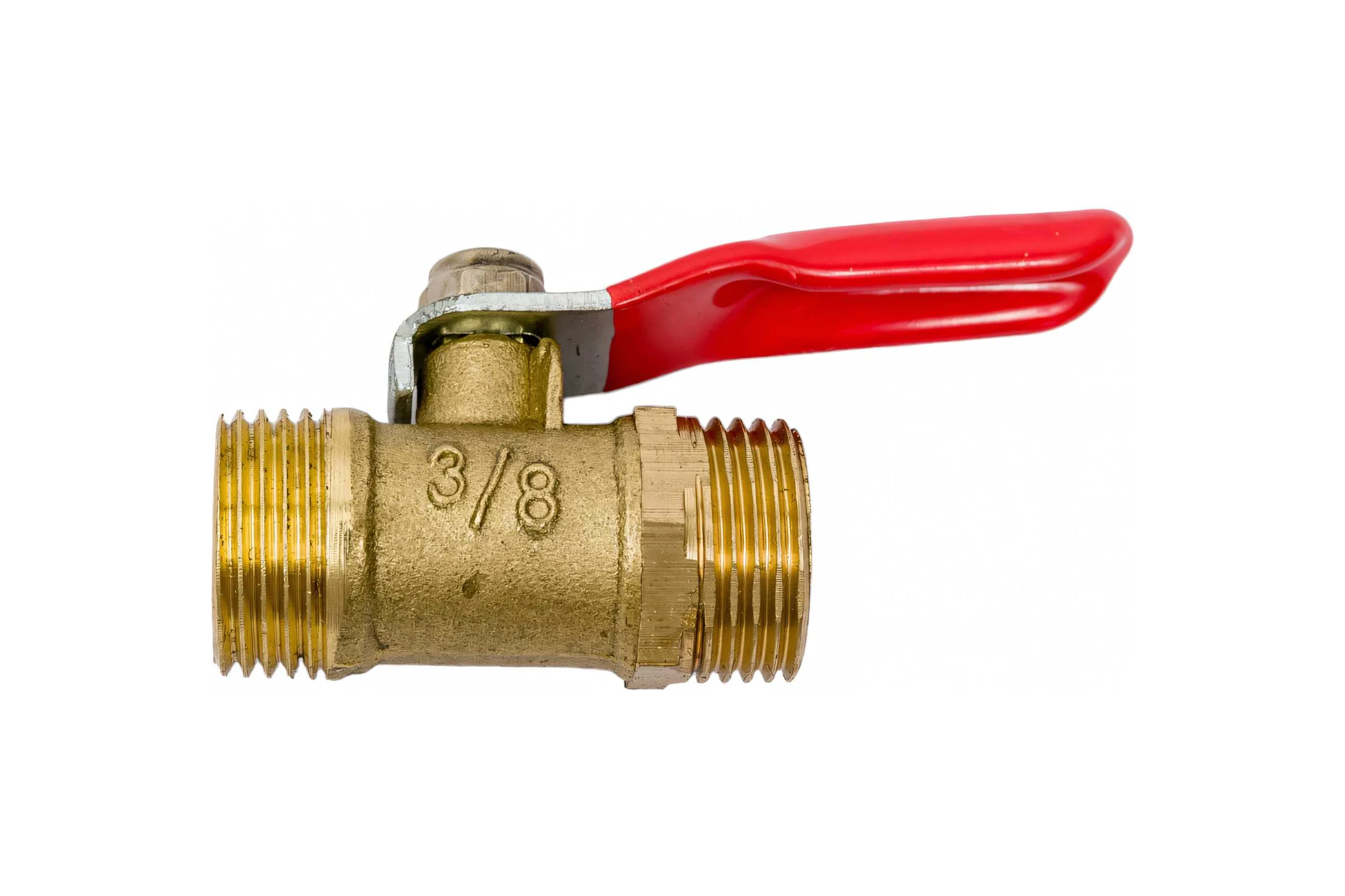 Кран шаровый наружная резьба 3/8"M x 3/8"M, латунь Pegas pneumatic 4415