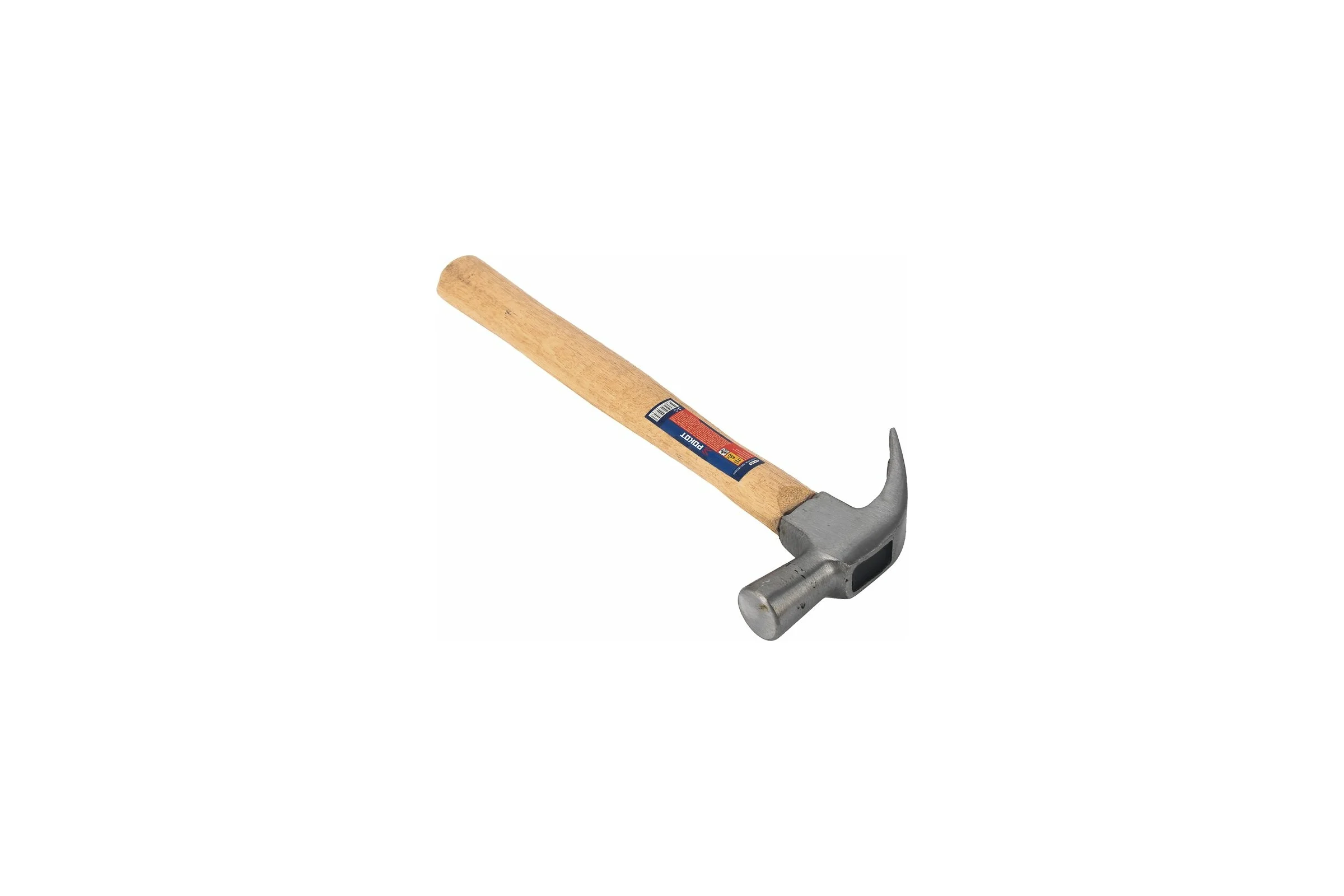 Молоток-гвоздодер РОКОТ 450 г, боек 27 мм, деревянная рукоятка 615-089