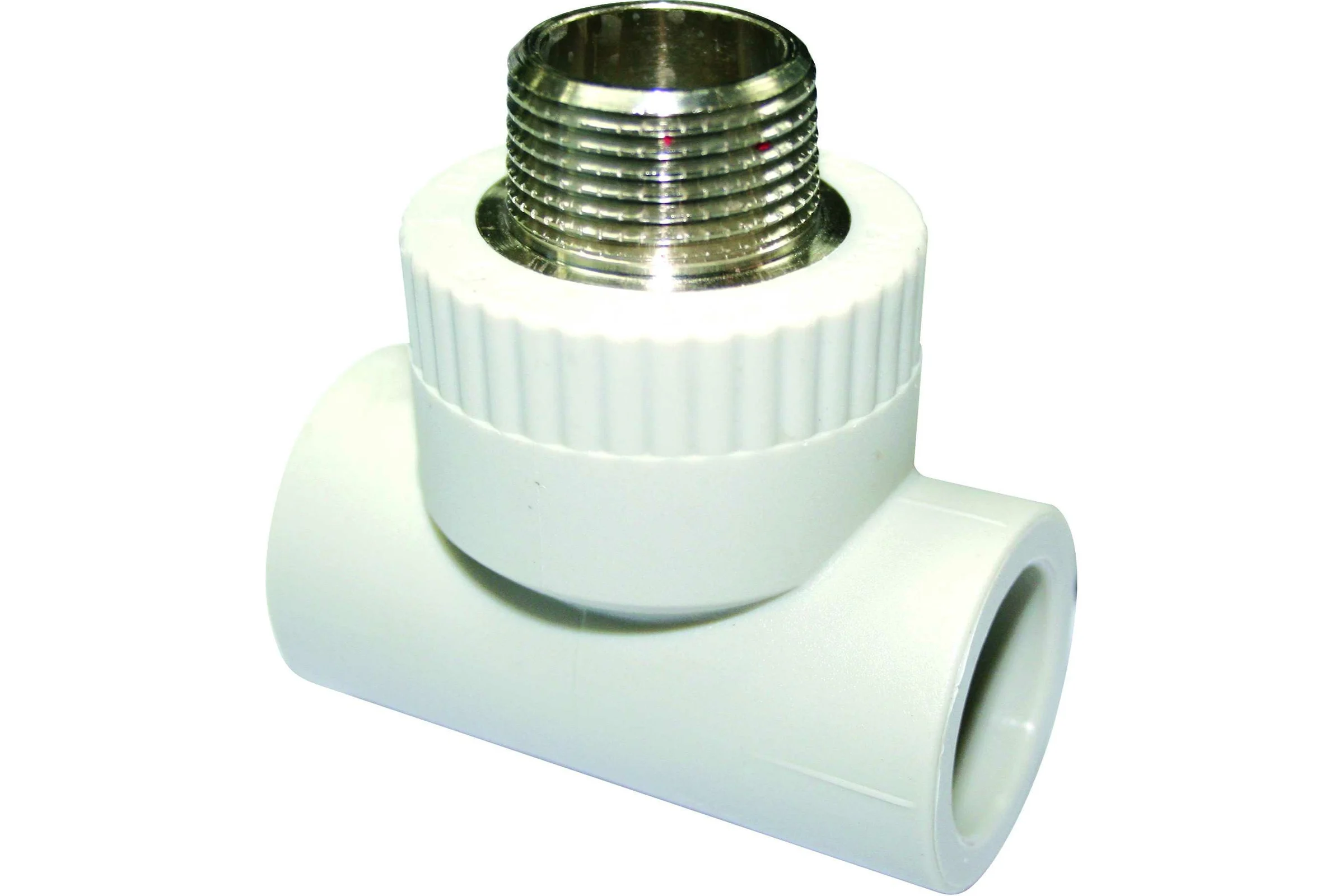 Тройник RIIFO Alba с наружной резьбой PP-R/латунь 25-1/2"НР-25 белый (уп 8шт) 1100047283