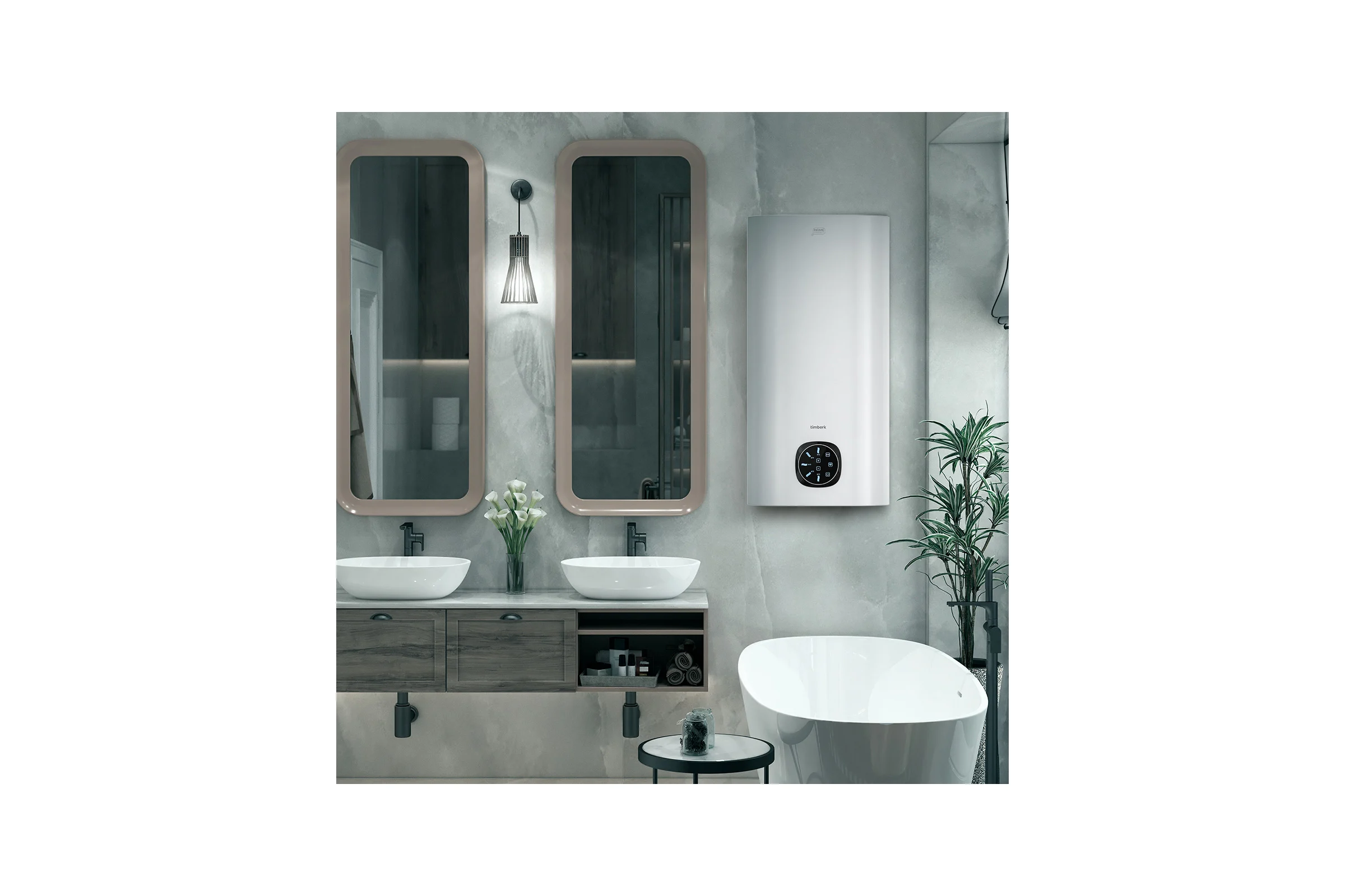 Накопительный водонагреватель Timberk c WiFi N60, 80л. T-WSE80-N60-V-WF