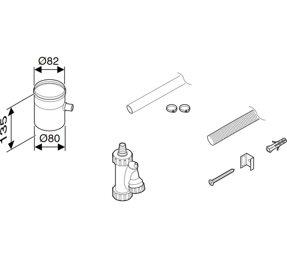 Элемент для отвода конденсата DN80 Bosch 7736995103