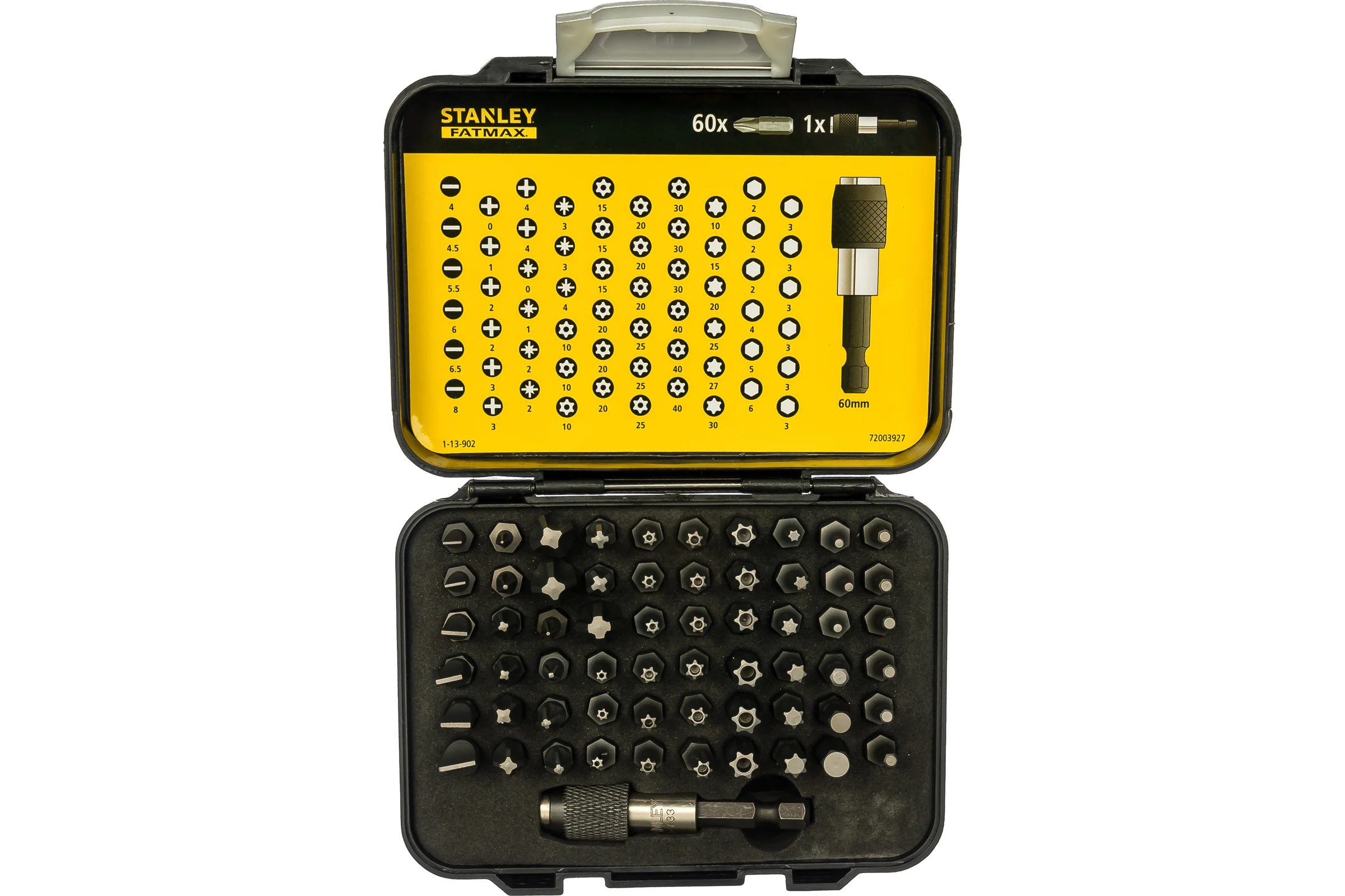 Набор вставок отверточных Expert с магнитным держателем (1/4", 61 предмет) Stanley 1-13-902