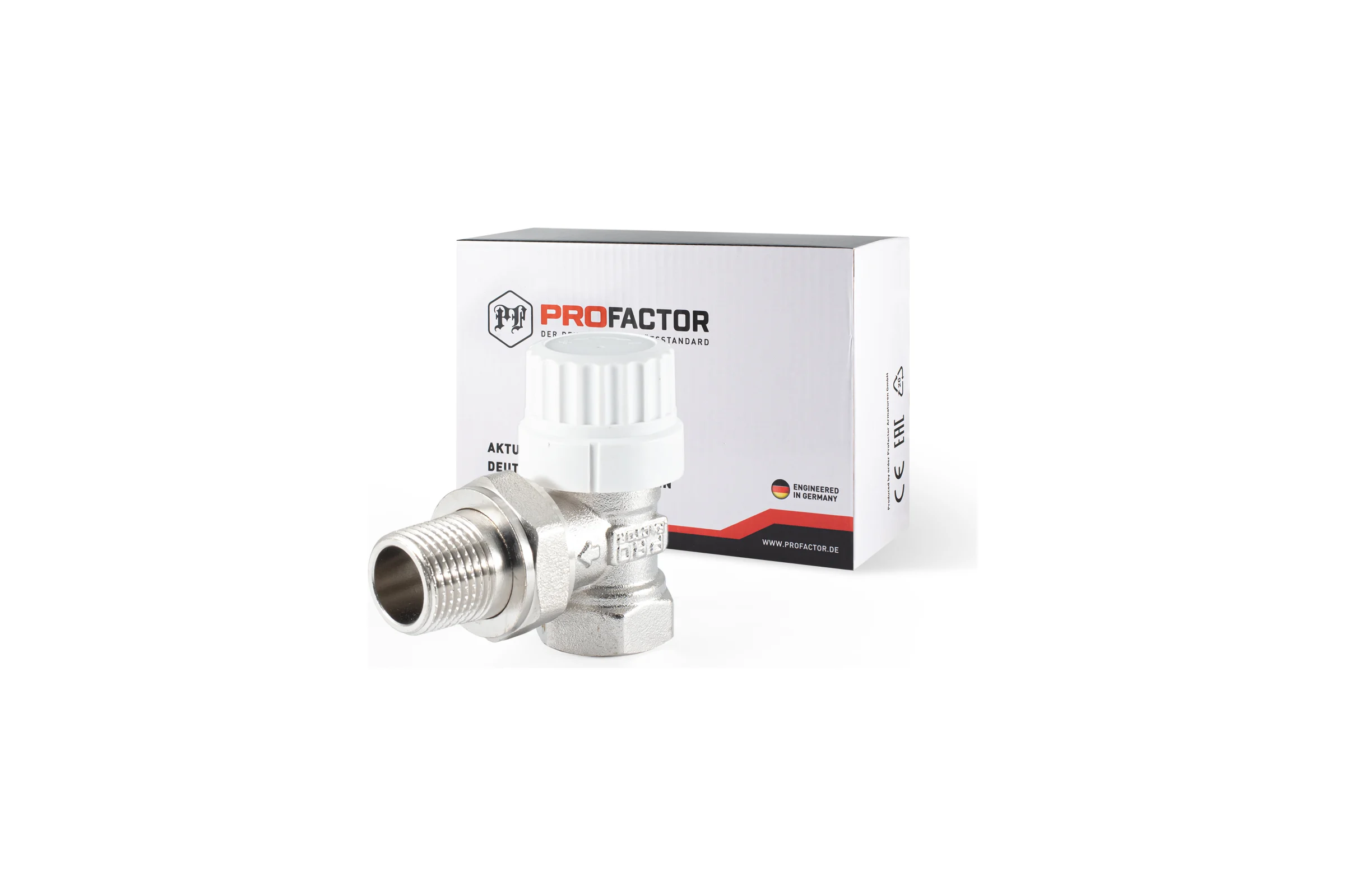 Термостатический клапан радиатора PROFACTOR угловой, с преднастройкой, 1/2 PF RVT 982