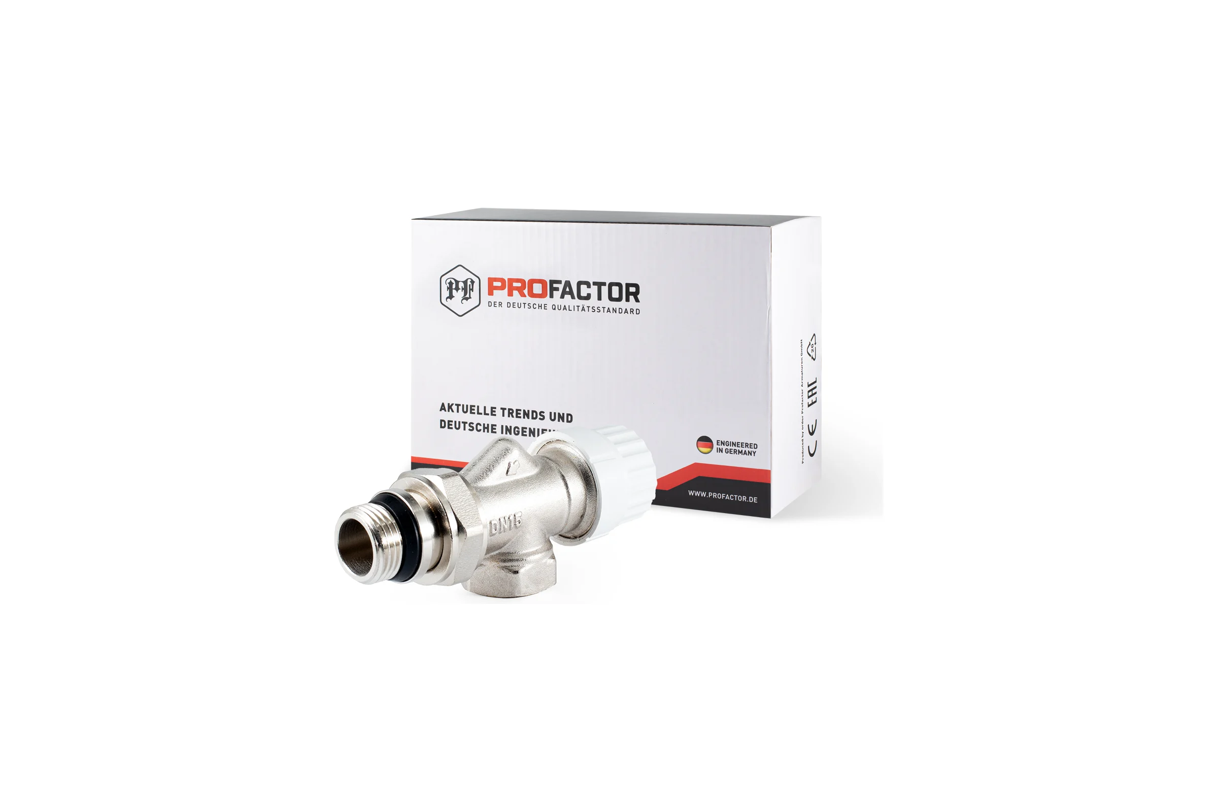 Термостатический клапан радиатора PROFACTOR осевой, с уплотнением, 1/2 PF RVT 985UR
