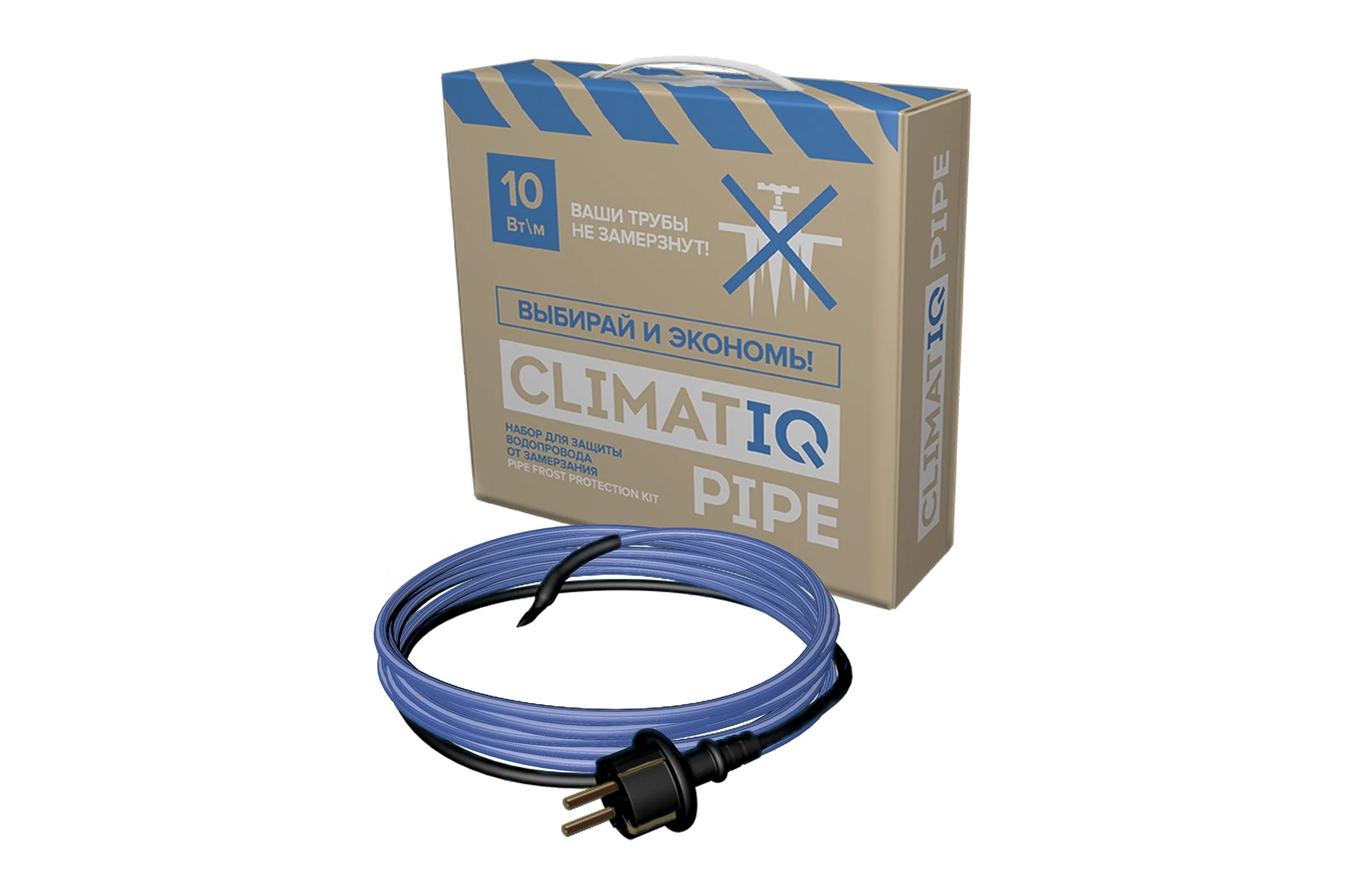 Саморегулирующийся комплект для защиты водопровода от замерзания IQWATT CLIMATIQ PIPE 10 Вт/м, 7 м 206413