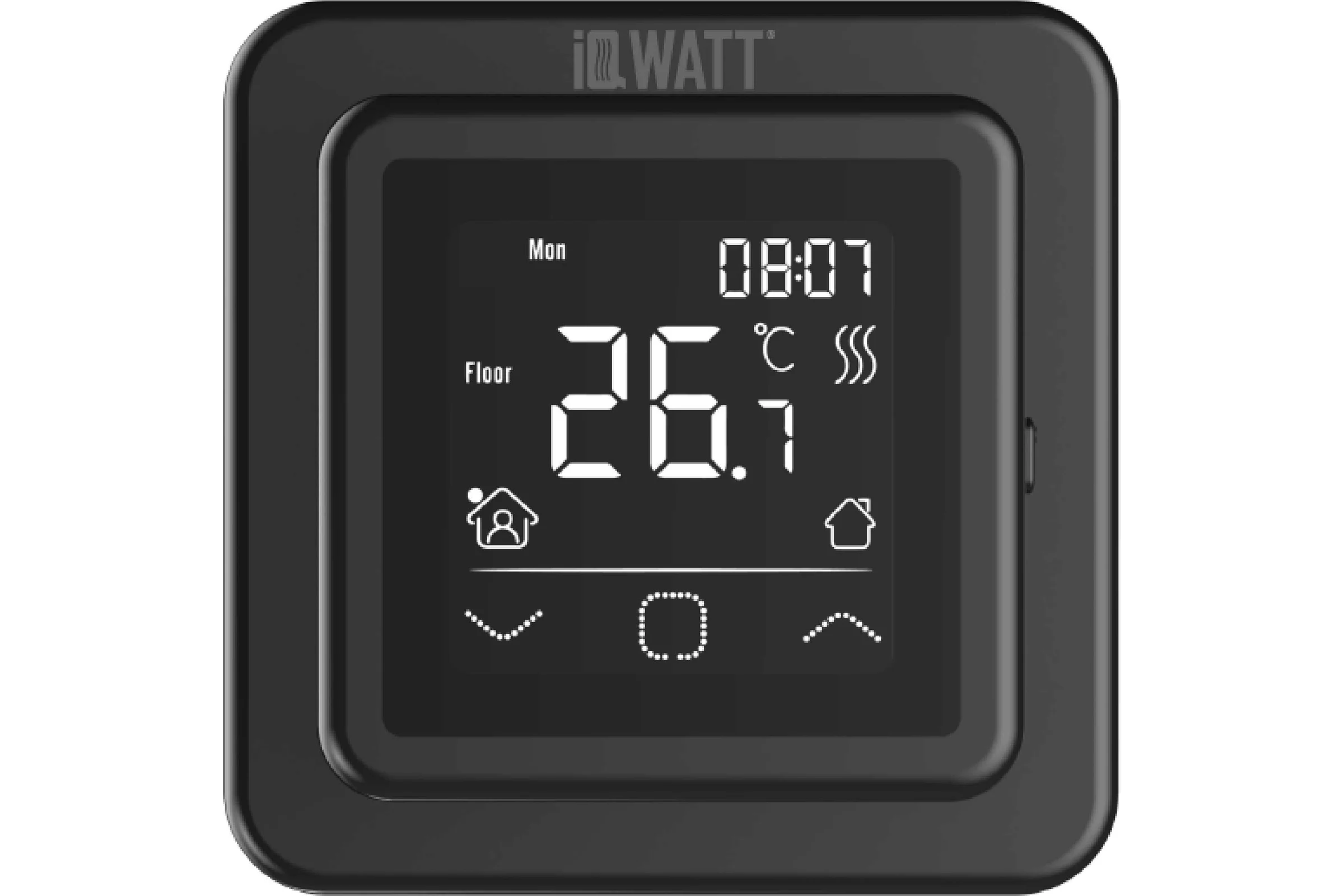 Терморегулятор для теплого пола IQWATT IQ THERMOSTAT SMART HEAT программируемый,  черный 409