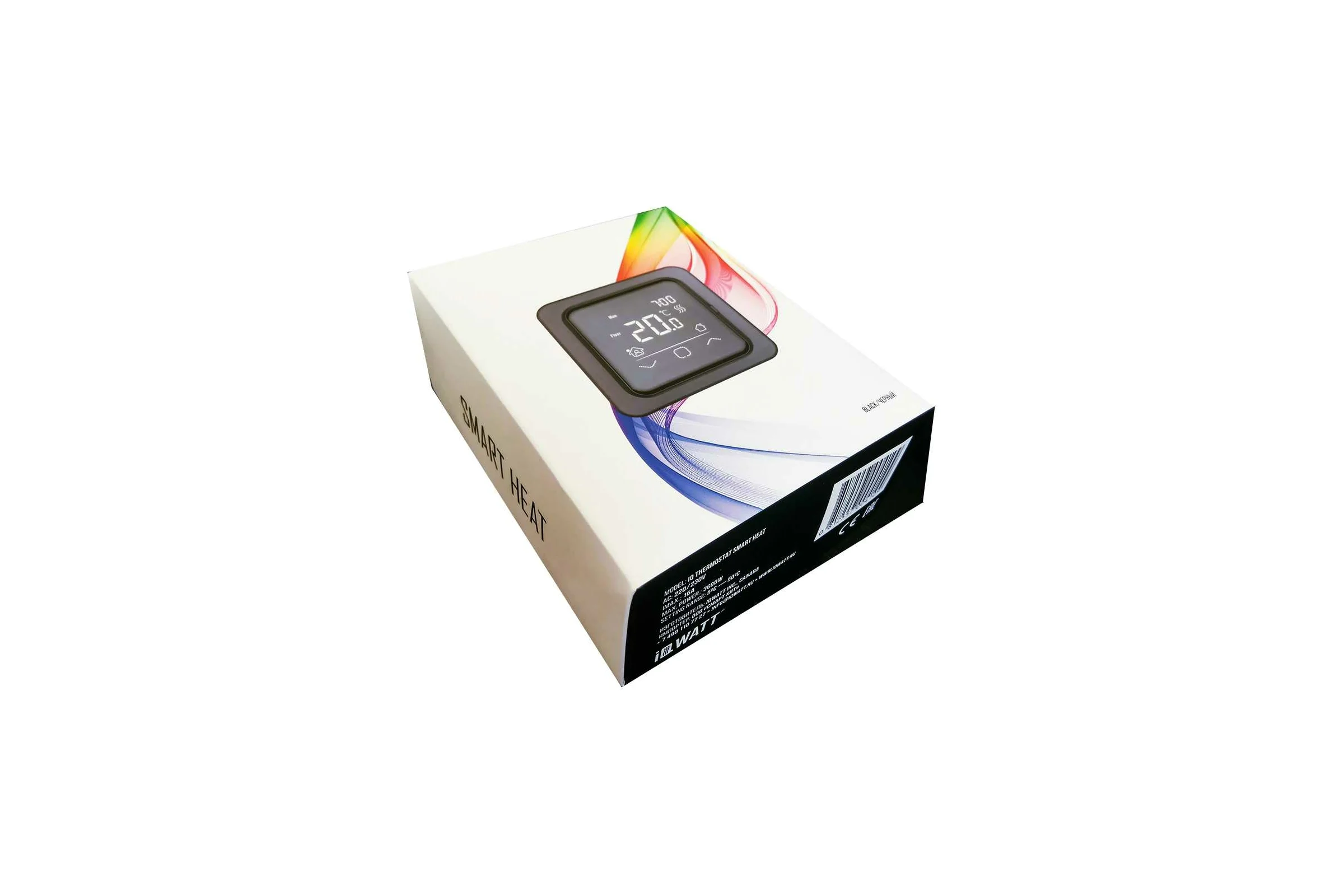 Терморегулятор для теплого пола IQWATT IQ THERMOSTAT SMART HEAT программируемый,  черный 409