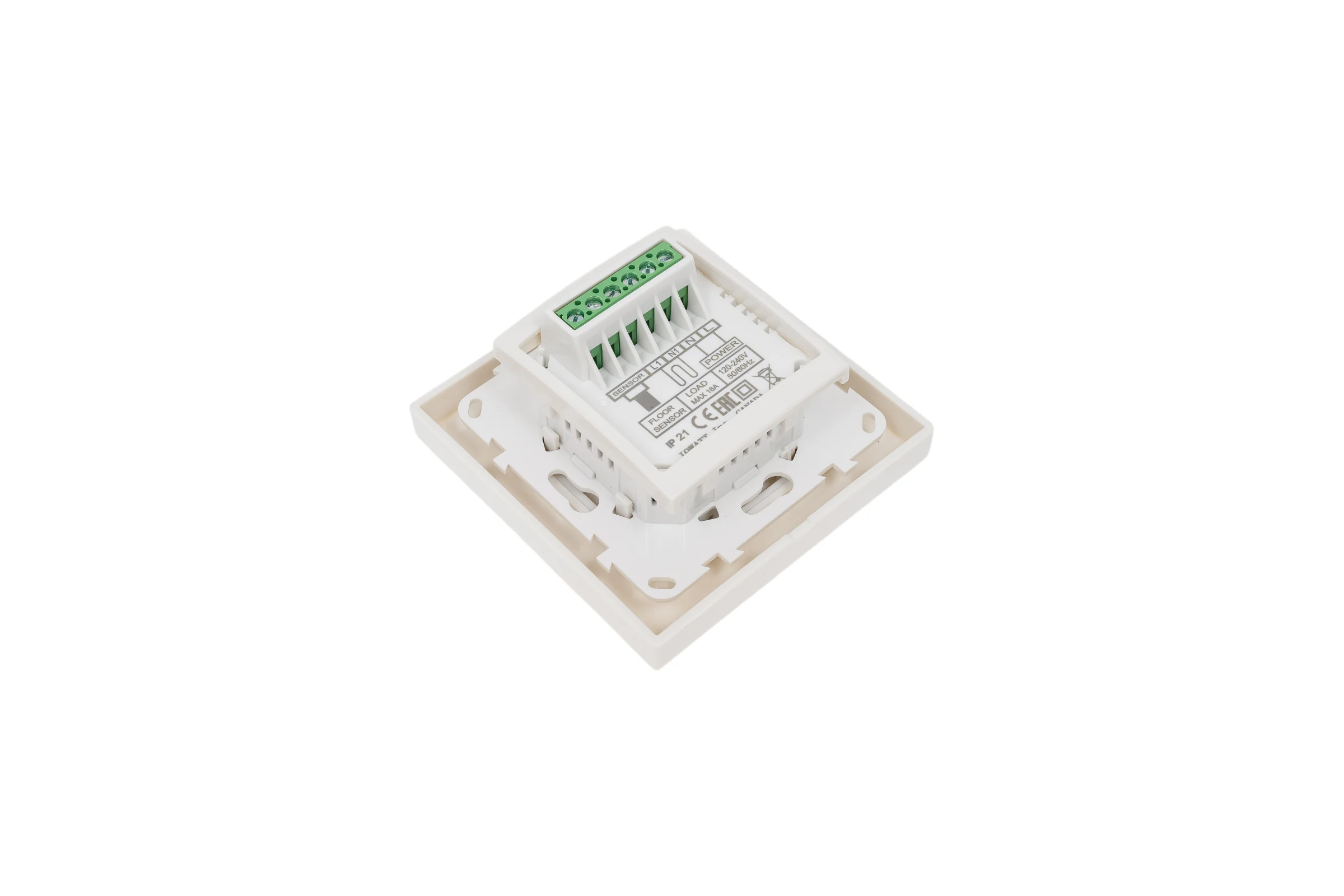 Терморегулятор для теплого пола IQWATT IQ THERMOSTAT D Wi-Fi с Wi-Fi, программируемый, белый 419