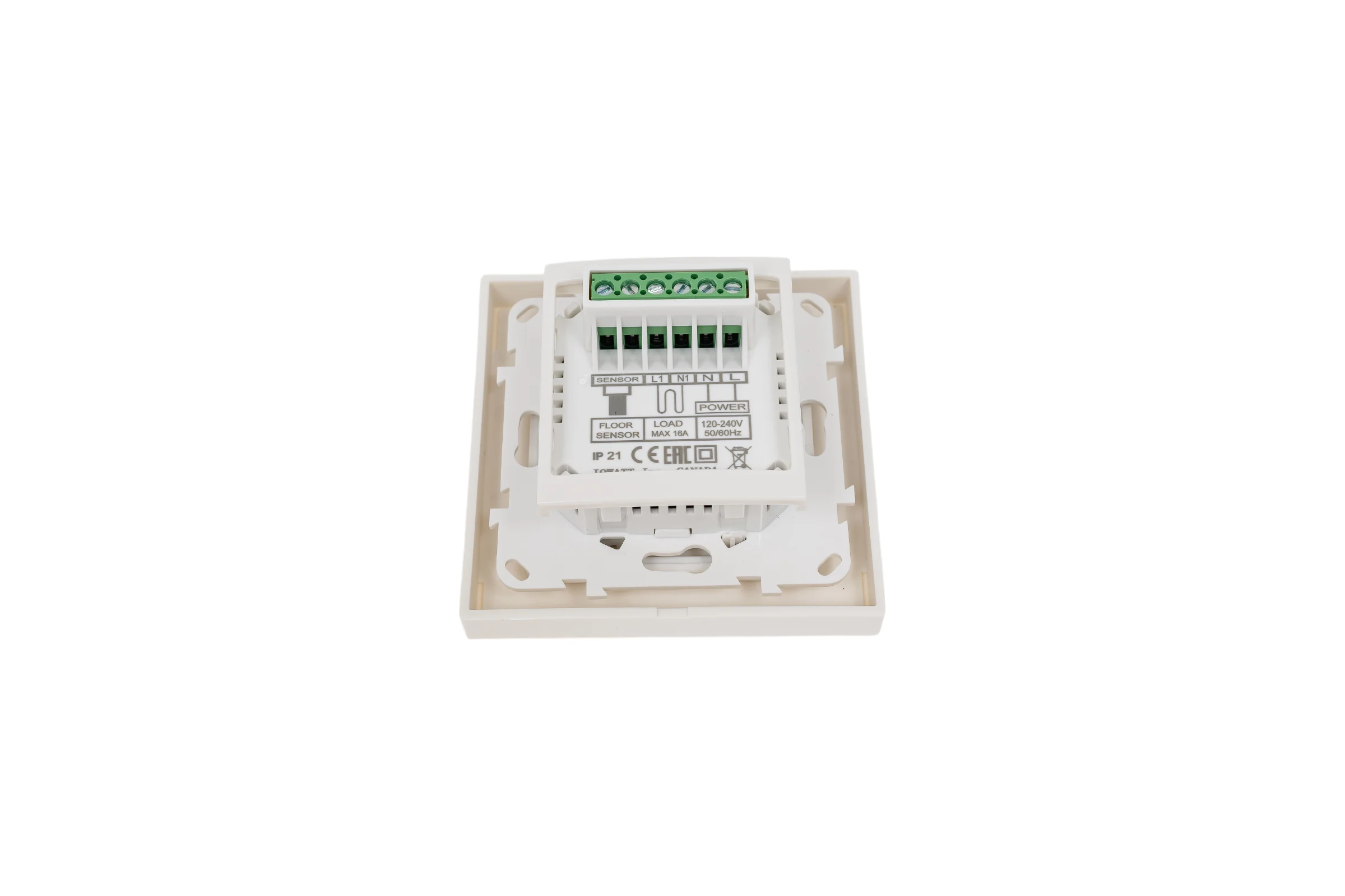 Терморегулятор для теплого пола IQWATT IQ THERMOSTAT D Wi-Fi с Wi-Fi, программируемый, белый 419