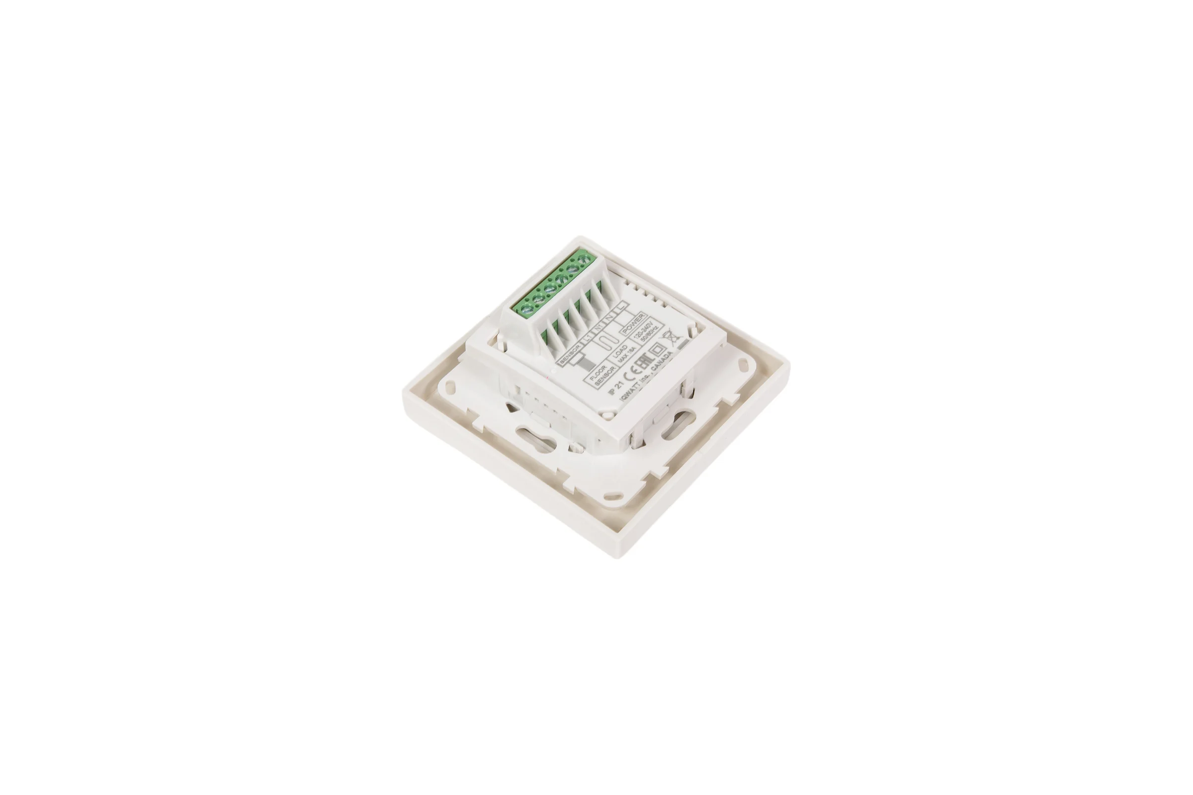 Терморегулятор для теплого пола IQWATT IQ THERMOSTAT D с сенсорными кнопками, не программируемый, белый 416