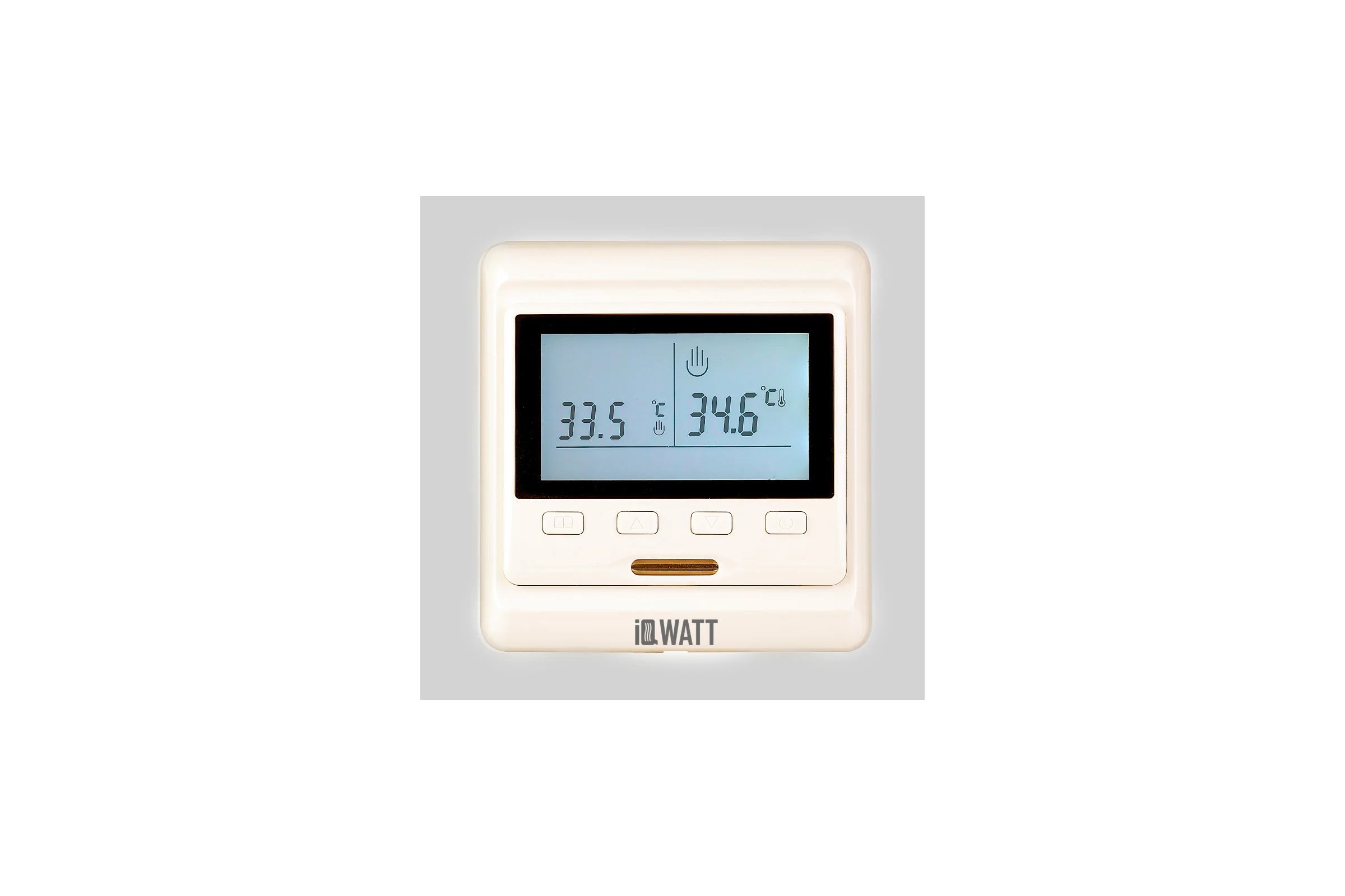 Терморегулятор для теплого пола IQWATT IQ THERMOSTAT P программируемый, с ЖК-дисплеем, слоновая кость 402