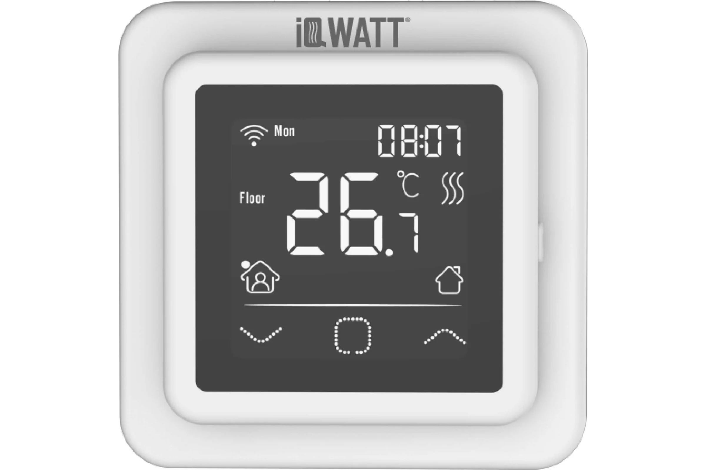 Терморегулятор для теплого пола IQWATT IQ THERMOSTAT SMART HEAT Wi-Fi программируемый, с возможностью управления через мобильное приложение, белый 410