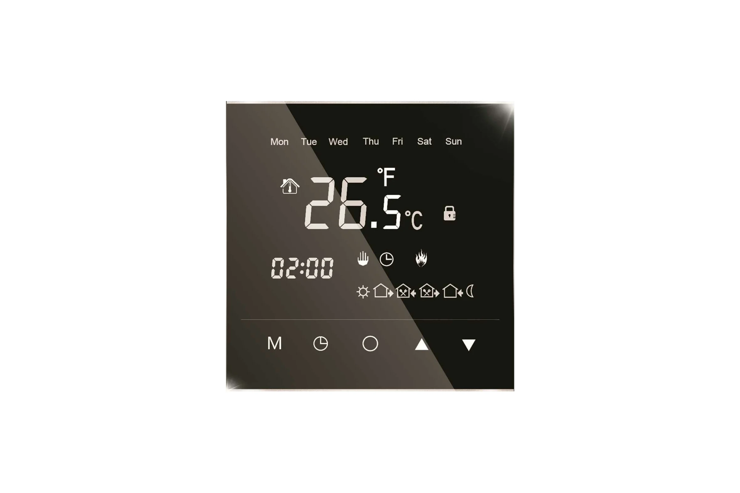 Терморегулятор для теплого пола IQWATT IQ THERMOSTAT BLACK DIAMOND программируемый, с зеркальным сенсорным дисплеем 407