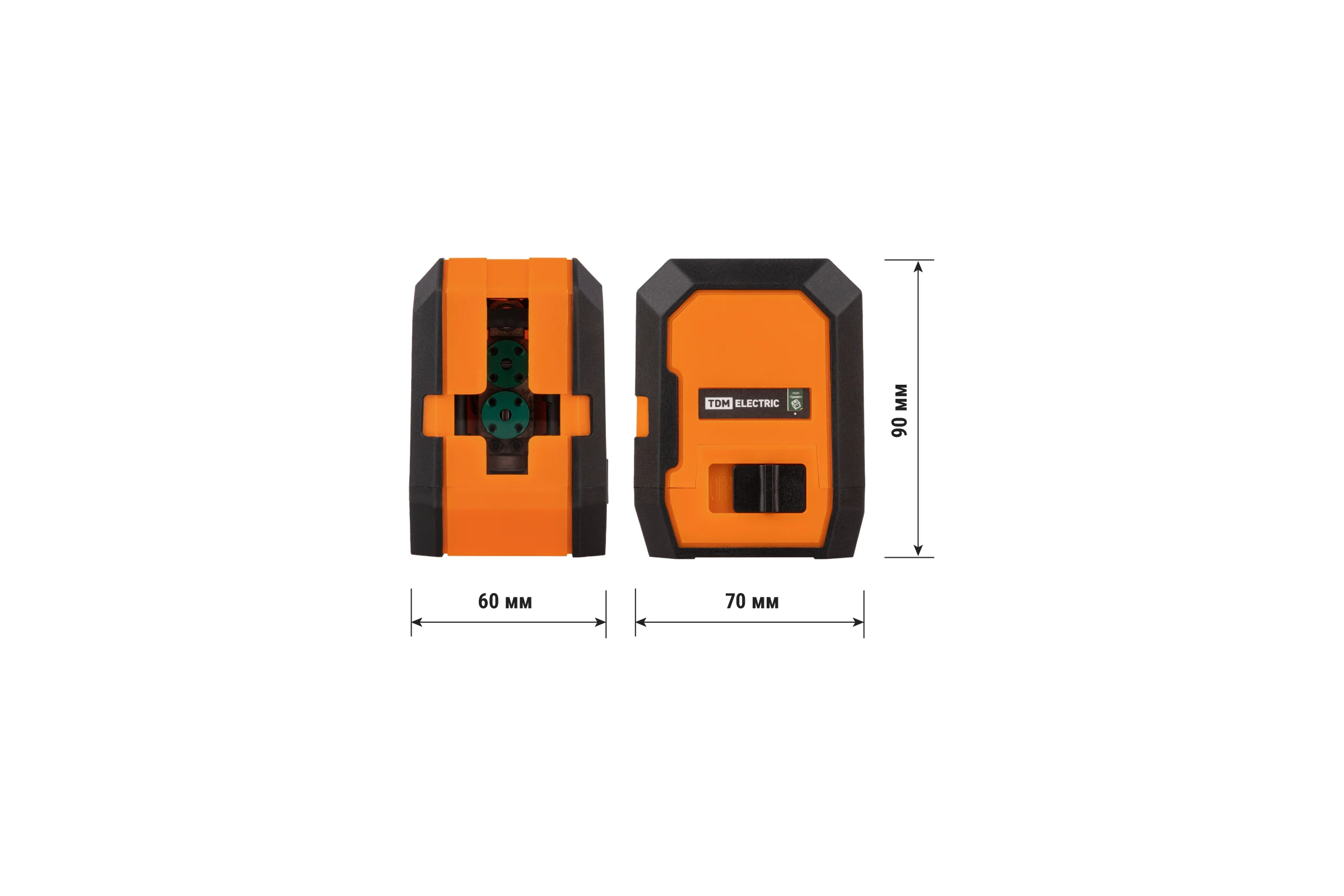 Лазерный уровень TDM ELECTRIC лу-1(з) гранит, 15 м, ± 1 мм/5 м, два луча, 520 нм, резьба 1/4 SQ1018-0301