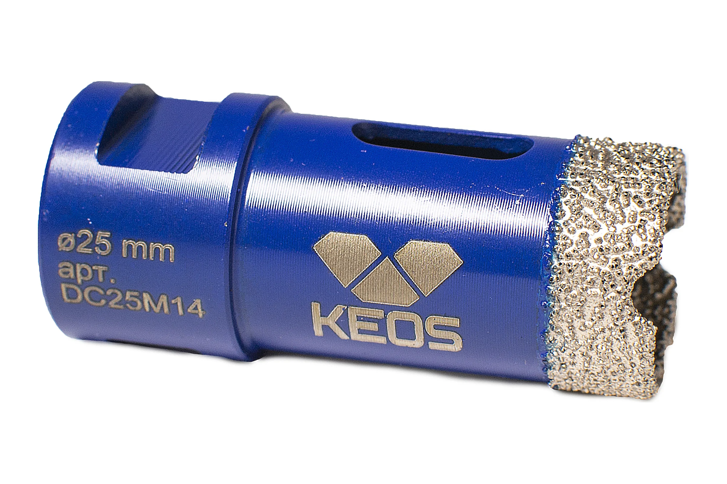 Коронка алмазная по керамограниту PRO 25 мм, M14 KEOS DC25M14