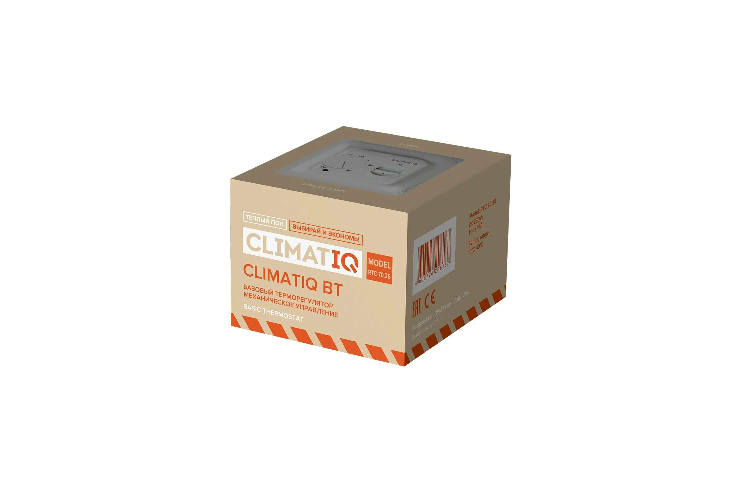 Терморегулятор для теплого пола IQWATT CLIMATIQ BT с ручным управлением, слоновая кость 20617