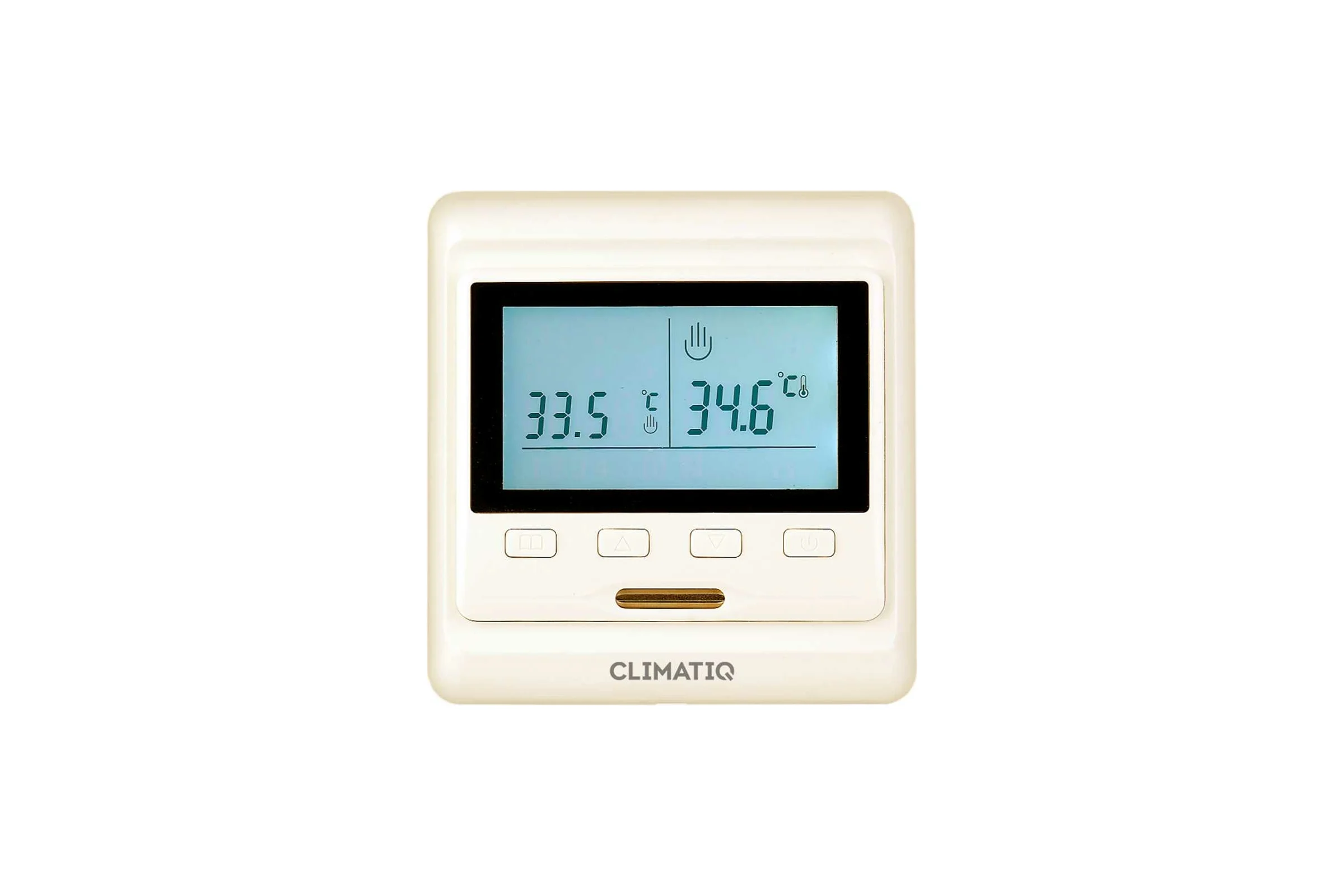 Терморегулятор для теплого пола IQWATT CLIMATIQ PT с ЖК-дисплеем и функциями программирования, слоновая кость 20666