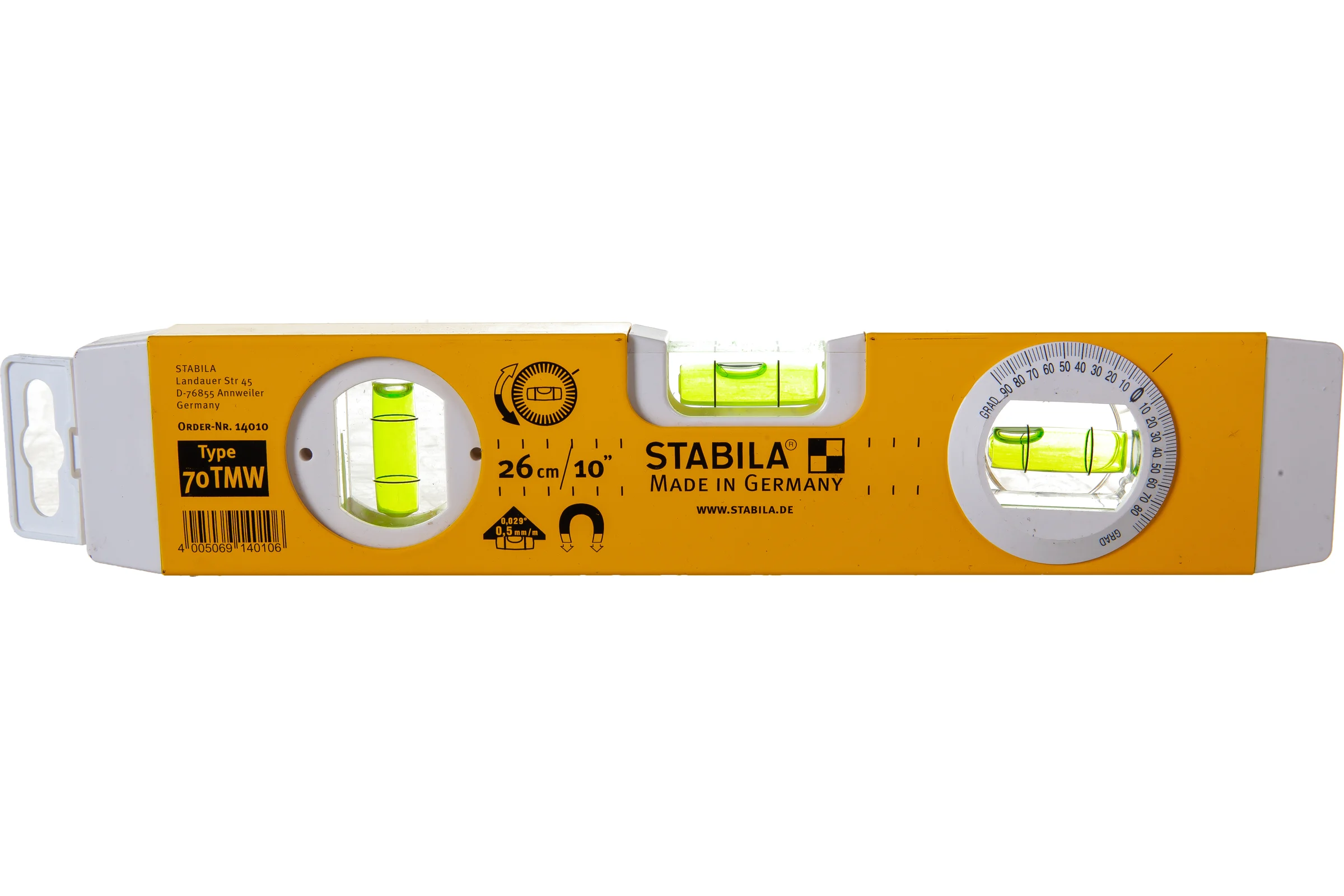 Магнитный уровень с угломером тип 70TMW STABILA 14010