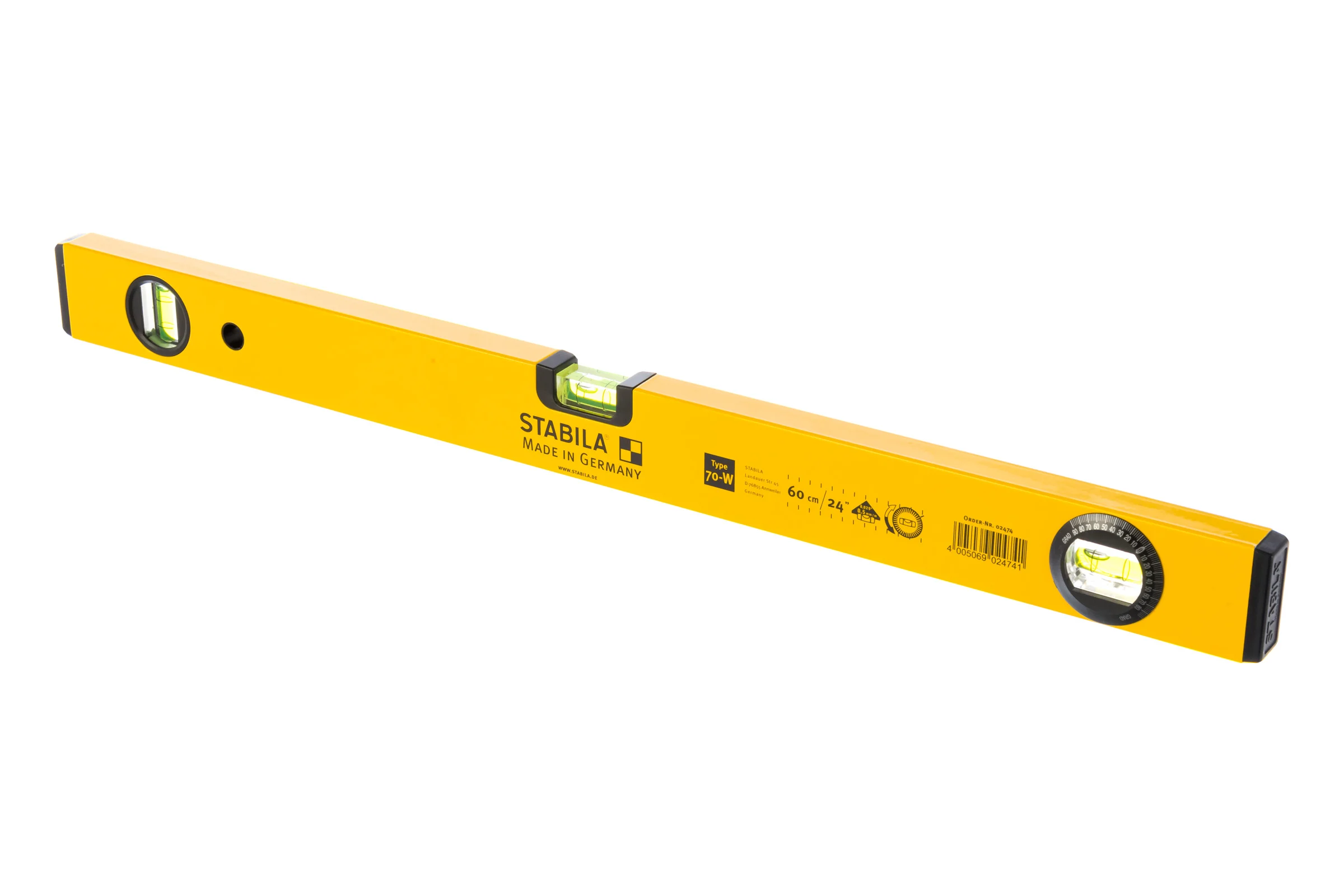 Уровень с угломером тип 70W, 60 см STABILA 02474