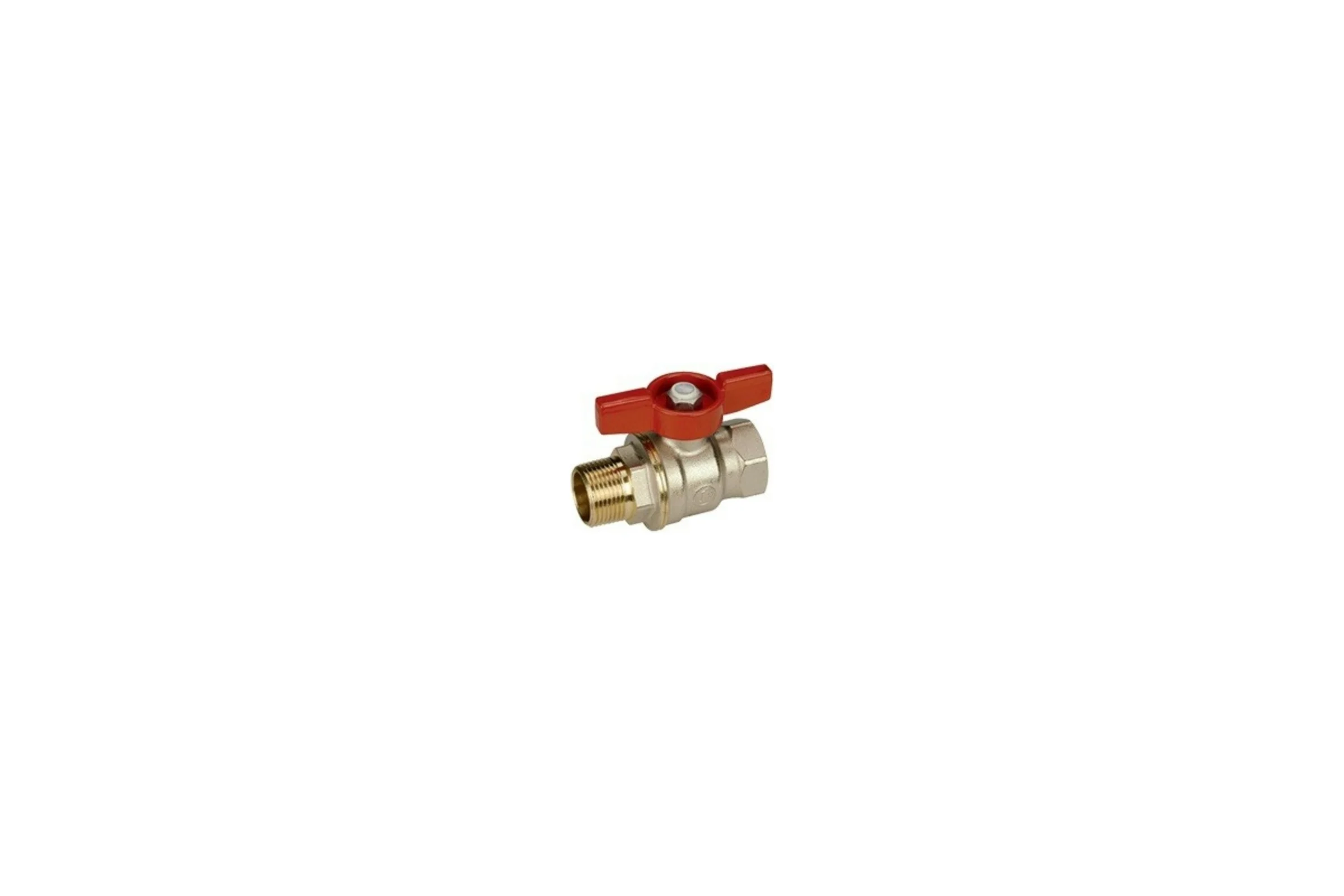 Шаровой кран Giacomini DADO 3/4, ВН, ручка-бабочка красная, никелированный R914 R914X024