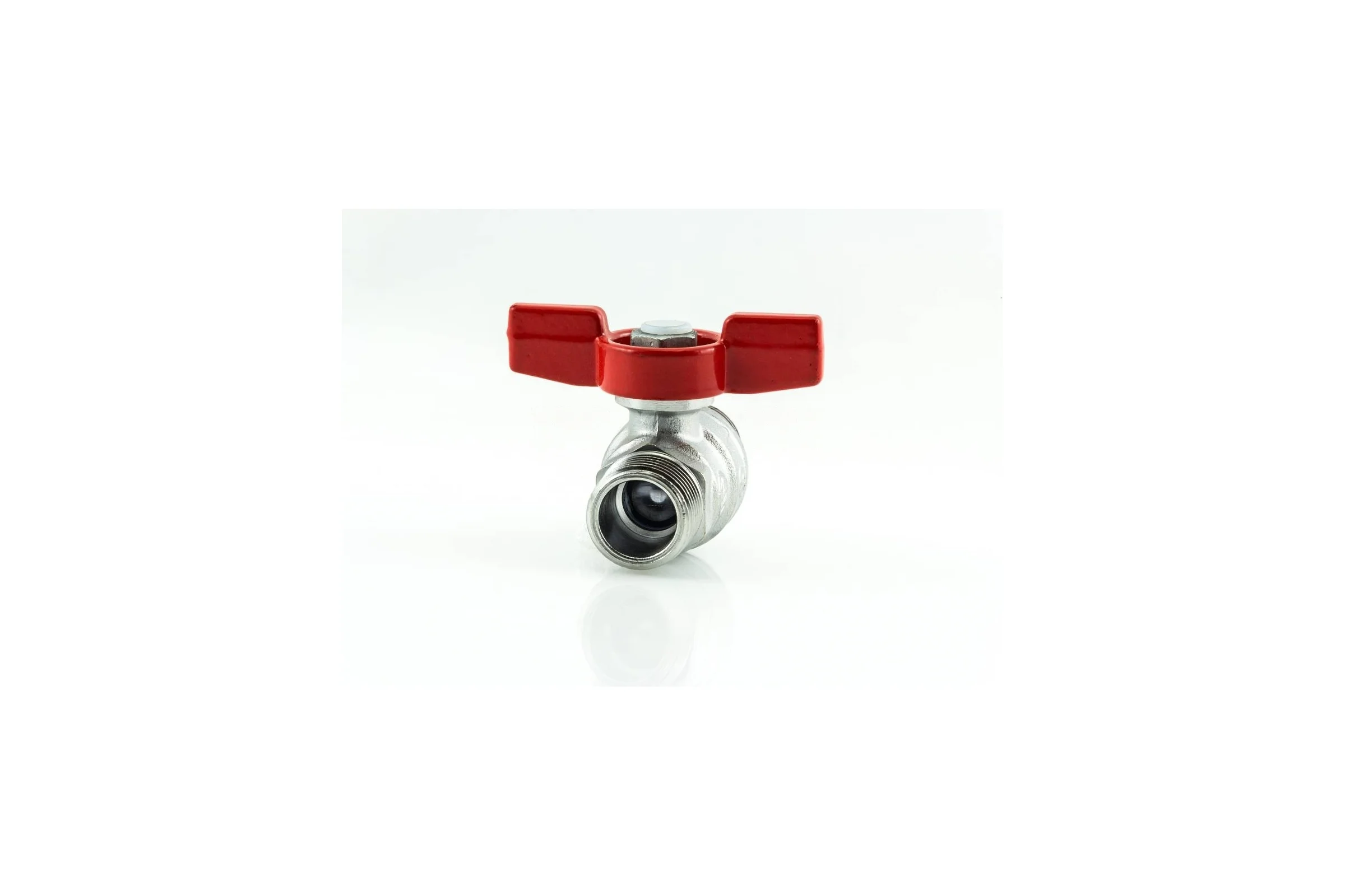 Шаровой кран Giacomini 1/2, НН, ручка-бабочка красная, хромированный R253D R253X003