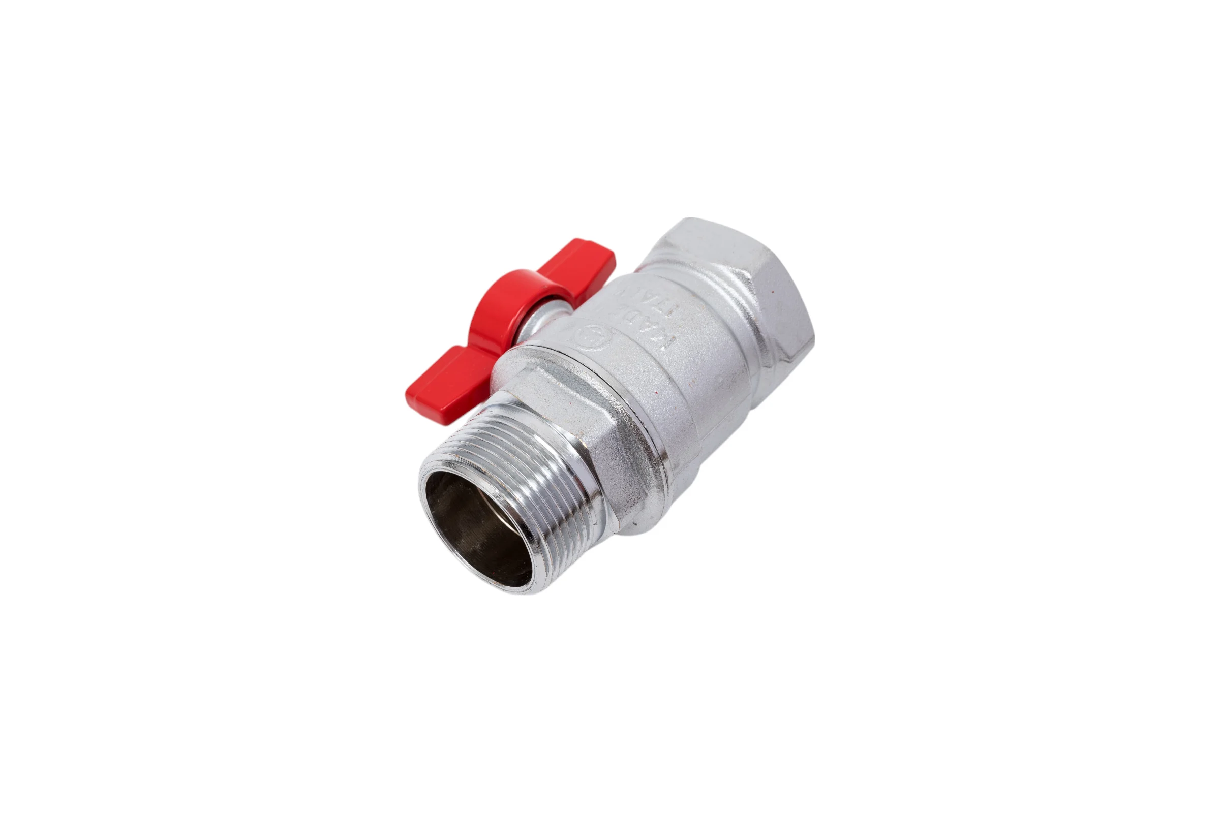 Шаровой кран Giacomini 1 1/4, ВН, ручка-бабочка красная, хромированный R254D R254X006
