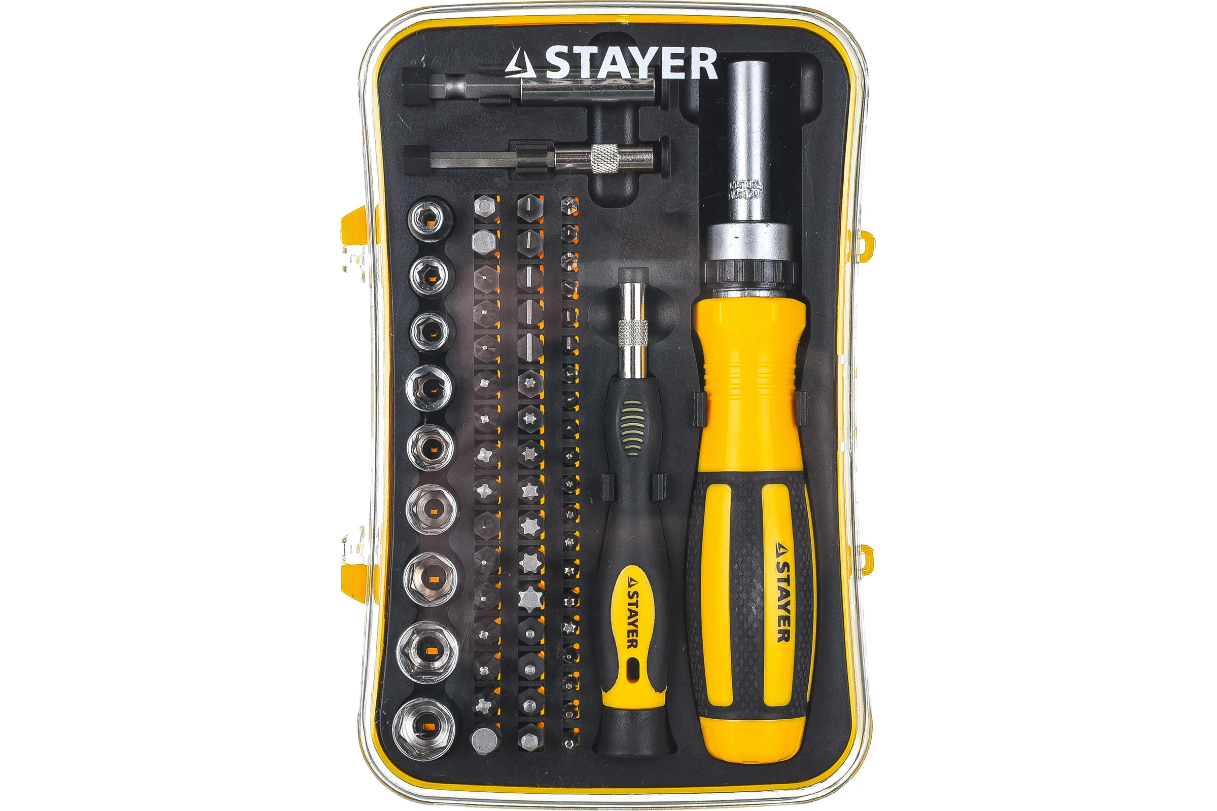Набор насадок с реверсивной отверткой 65 предметов STAYER MASTER 25310-H65