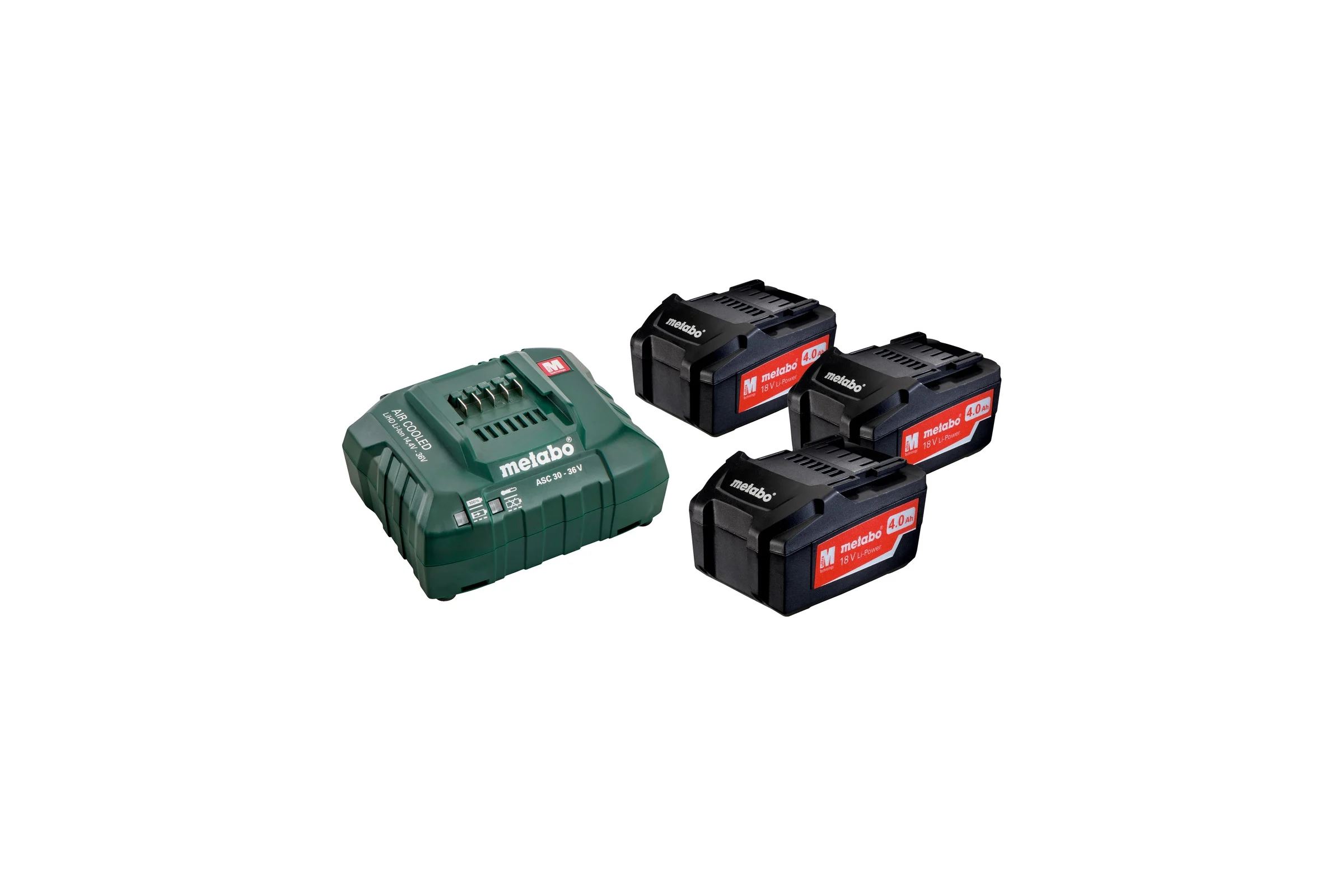 Аккумуляторы 3 шт. (4 А*ч; 18 В; Li-Ion) и ЗУ ASC 30-36 Basic-Set Metabo 685049000