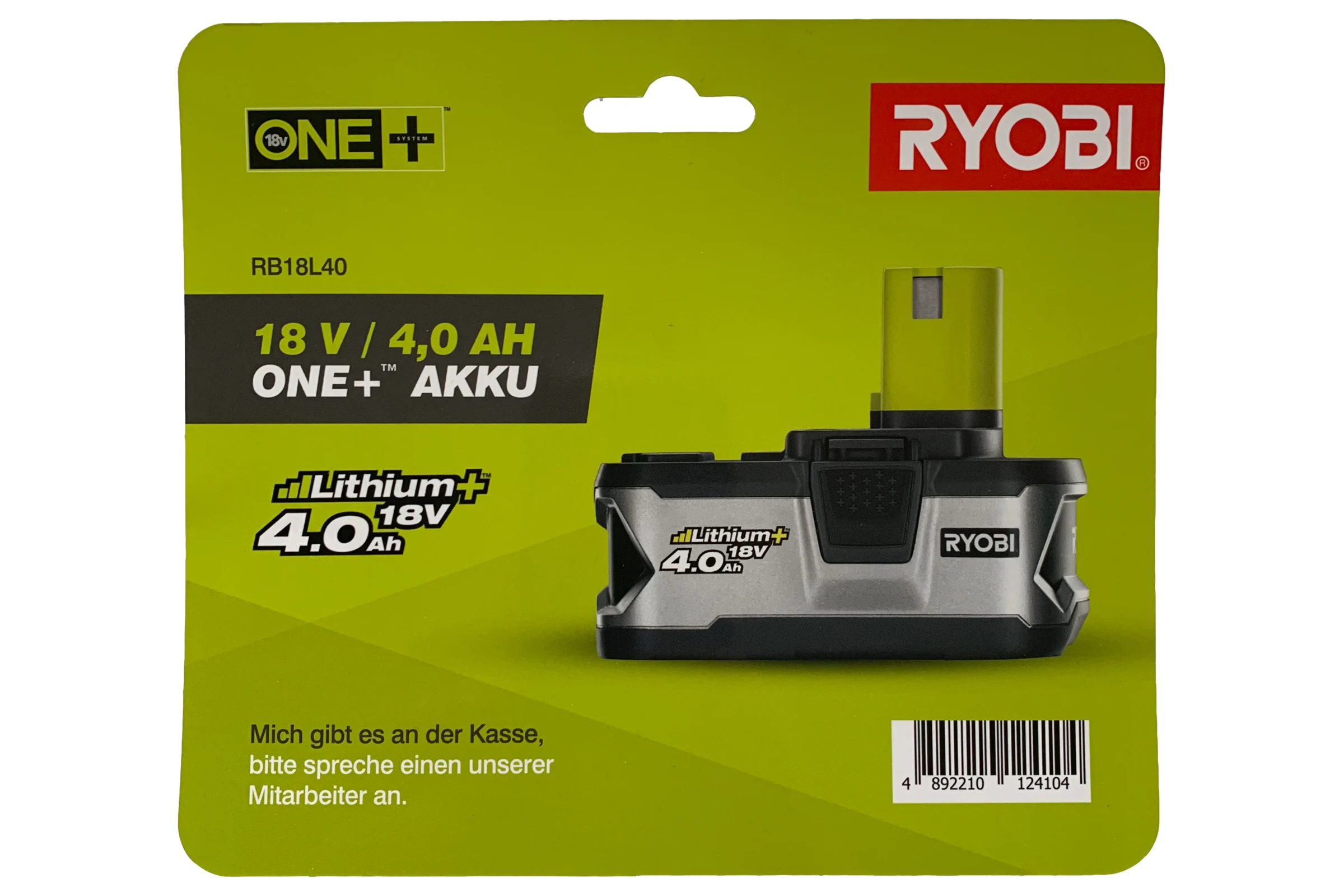 Аккумулятор Ryobi ONE+ RB18L40 4.0Ач 5133001907