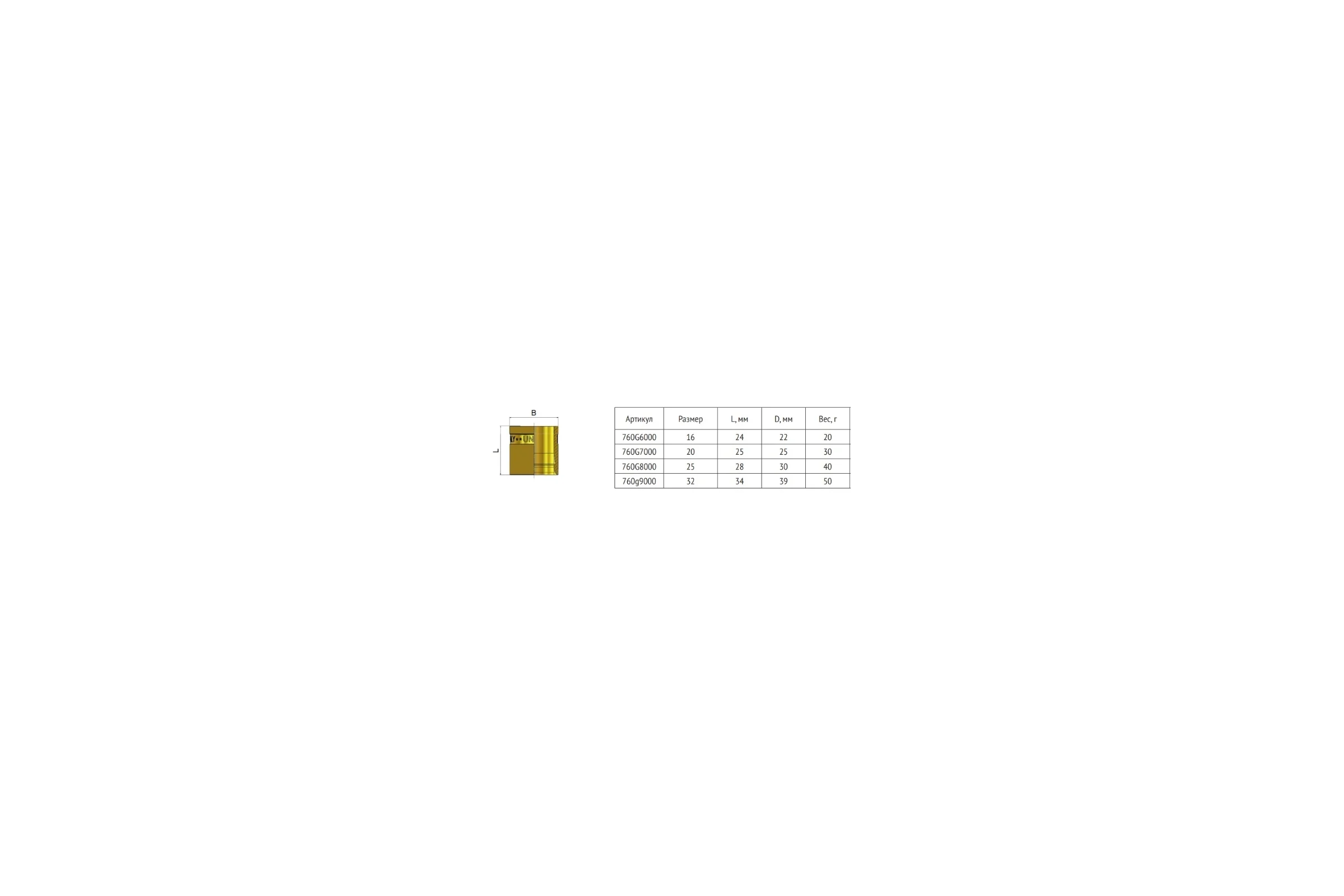 Аксиальная гильза Uni-Fitt 20 760G7000
