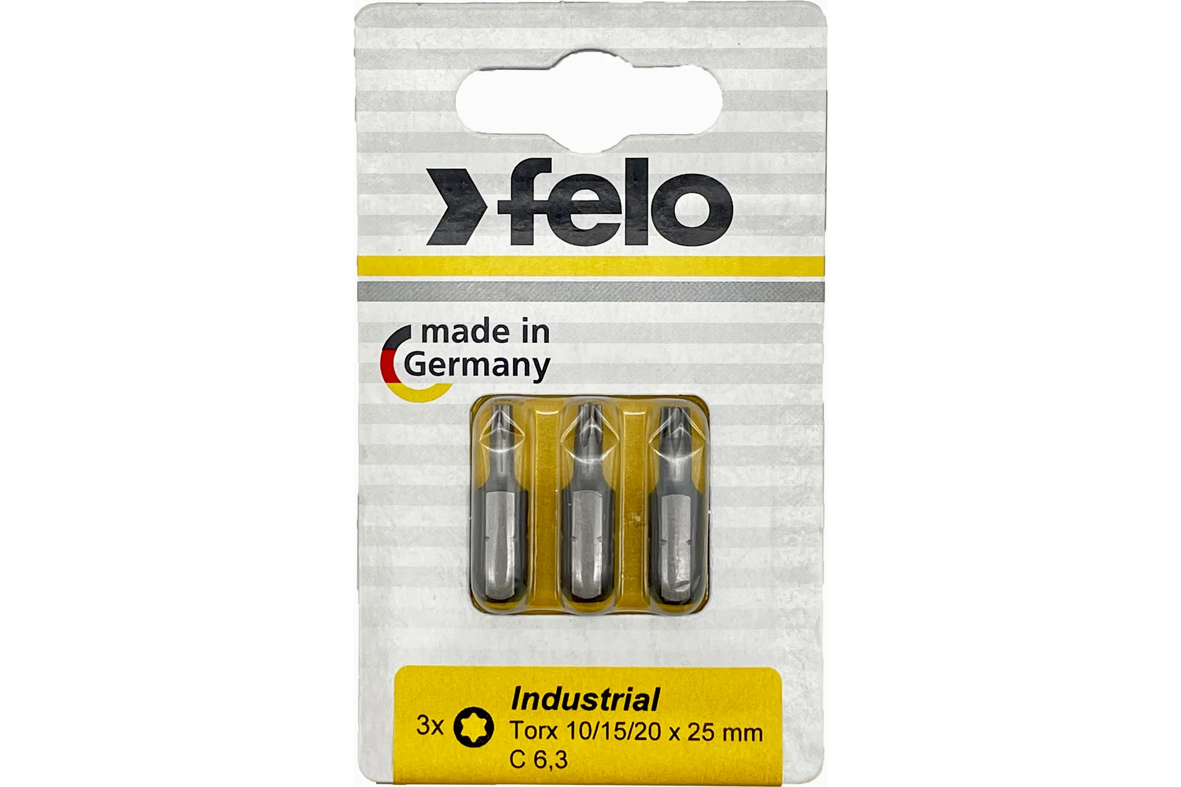 Биты Industrial 3 шт, T10/T15/T20, 25 мм, в блистере Felo 02693116