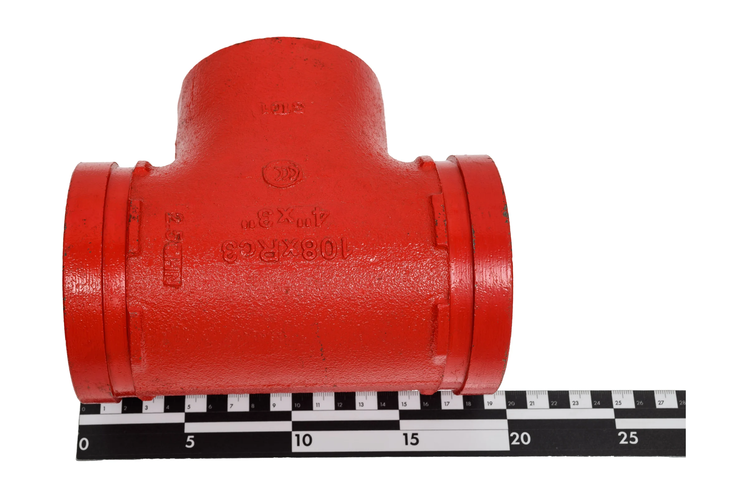 Переходной тройник под резьбу GROOVEX 4"x3", 108x89 мм, ДУ 100x80 мм TPR10889