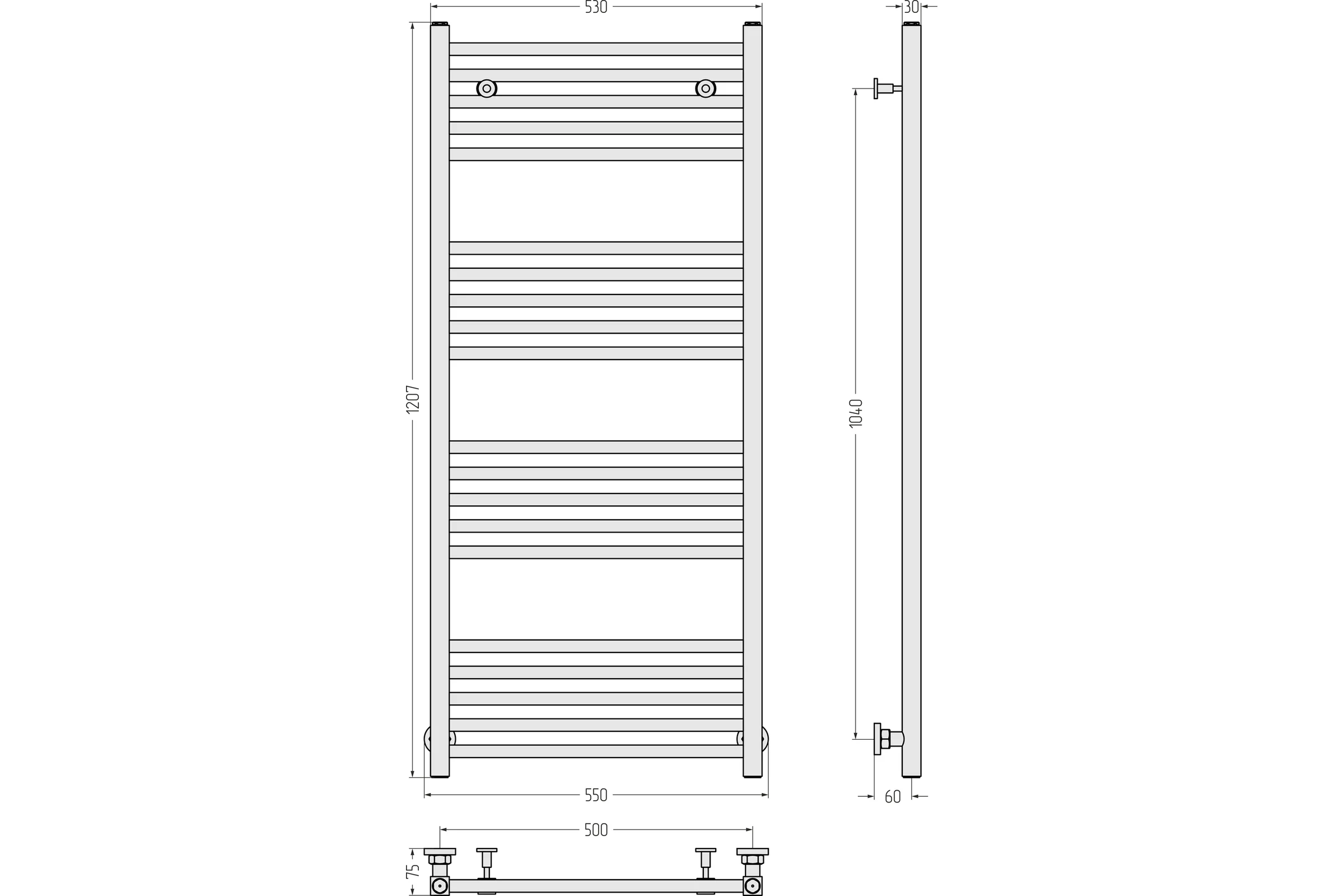 Полотенцесушитель Сунержа ДР МОДУС 1200x500 00-0250-1250