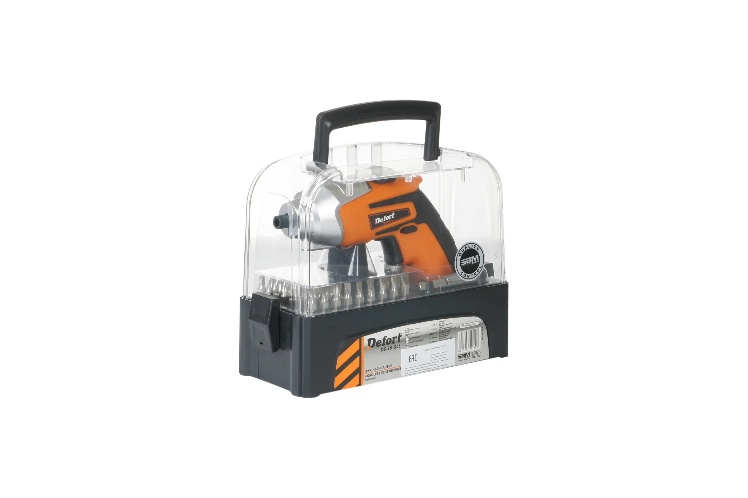 Аккумуляторная отвертка DEFORT DS-36-GLt 98292008