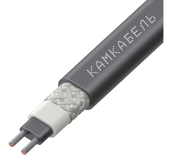 Саморегулирующийся нагревательный кабель с экраном Камкабель TENon Hard 26 Вт/м 200 м 1Х1П2+Ж01200000200М