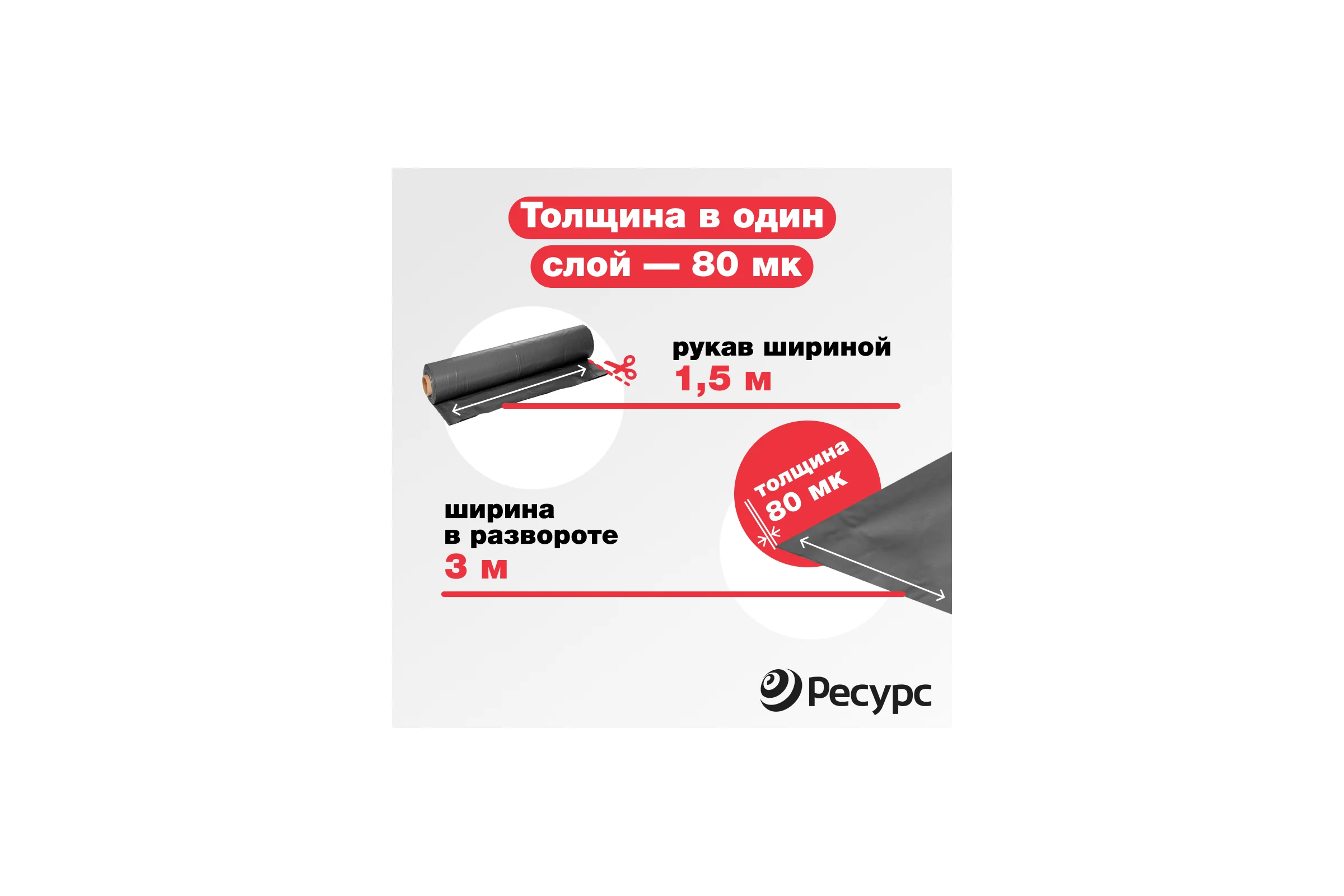 Полиэтиленовая техническая пленка Экономный садовод 3x10м арт.80 20708