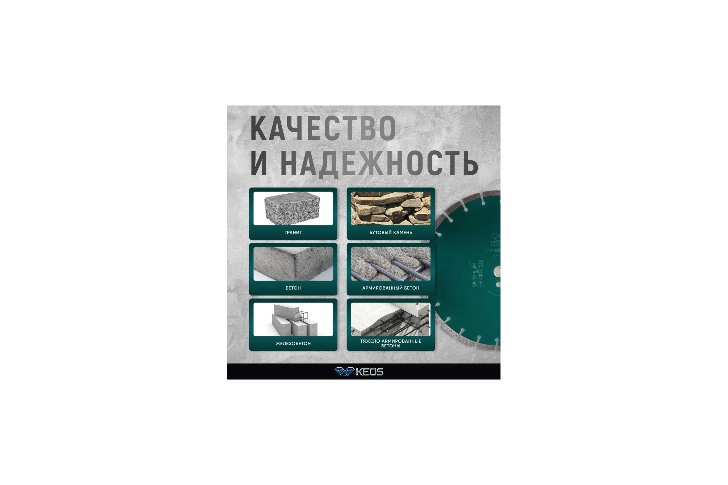 Диск алмазный Standart по бетону (350х25.4/20) для резчиков KEOS DBS02.350