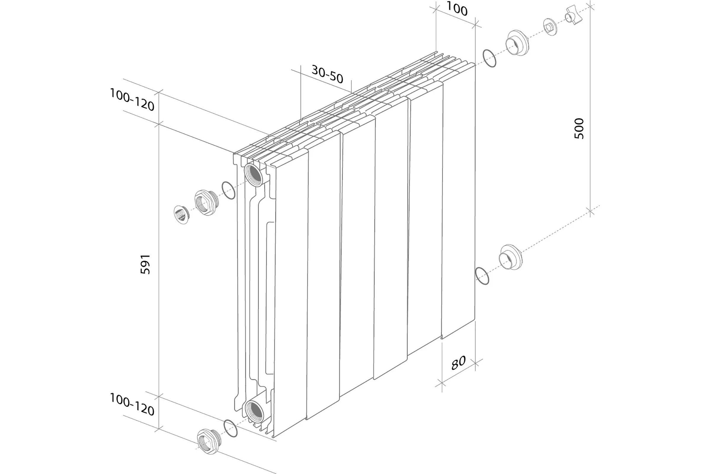 Радиатор Royal Thermo PianoForte 500/Bianco Traffico 12 секц. НС-1176323