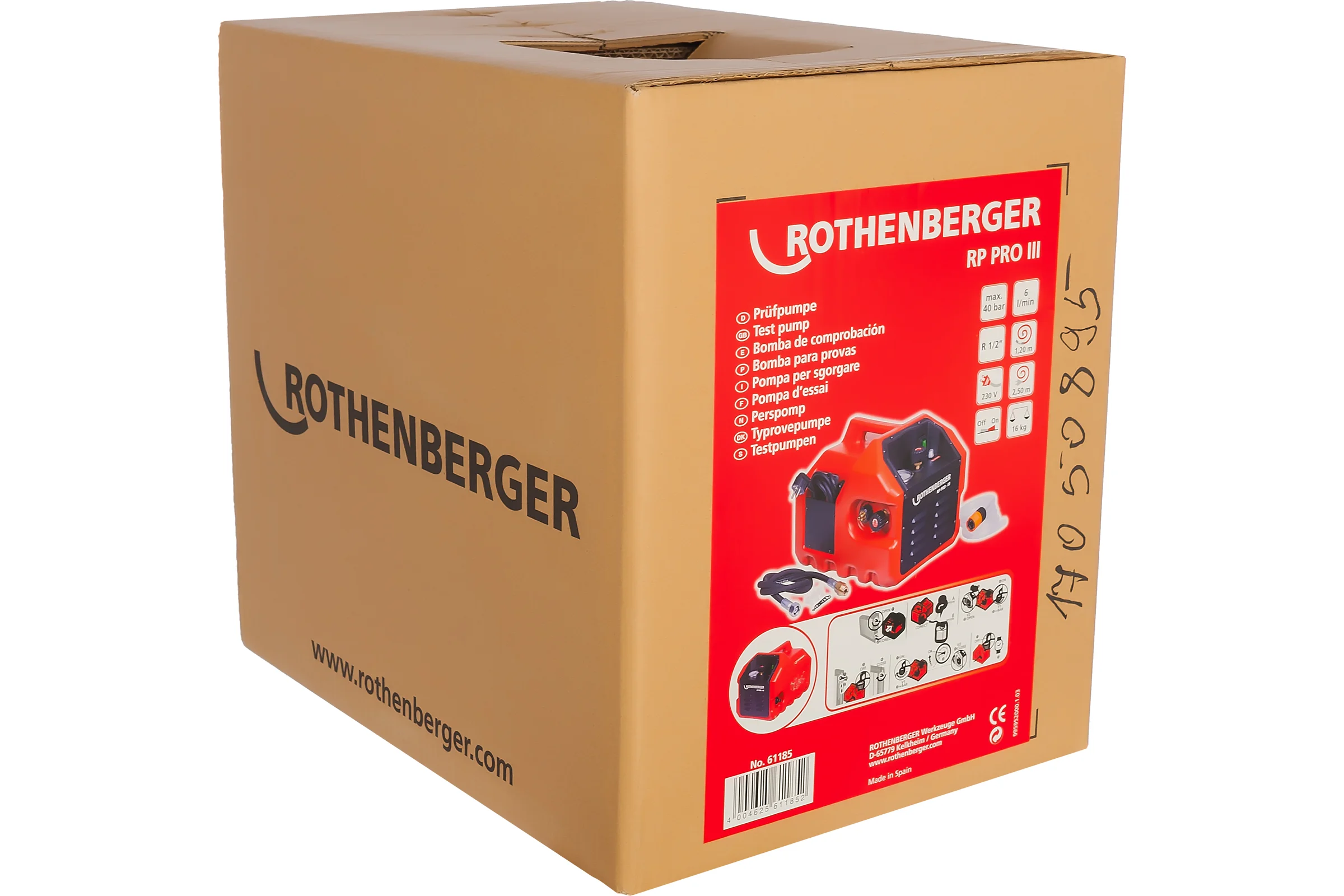 Электрический насос для опрессовки трубопроводных систем Rothenberger RP PRO III 61185