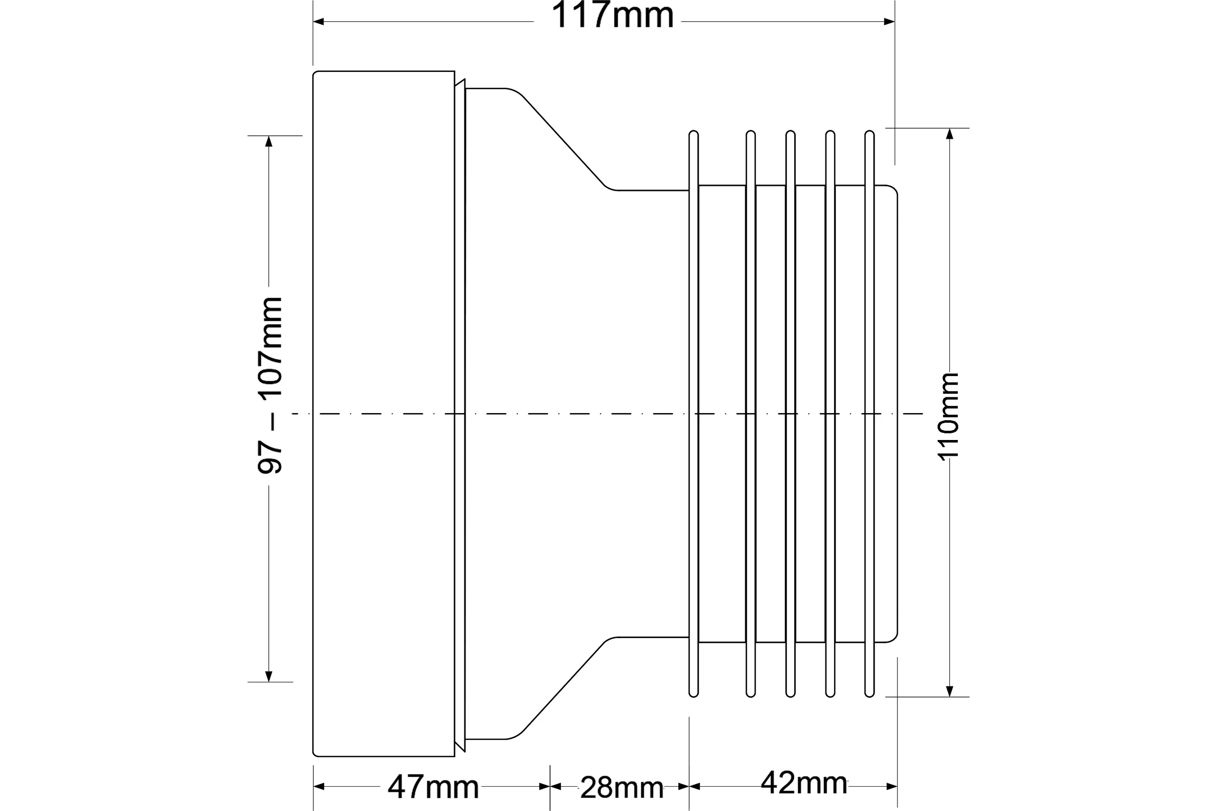 Фановая труба McAlpine прямая-120 мм MRWC1