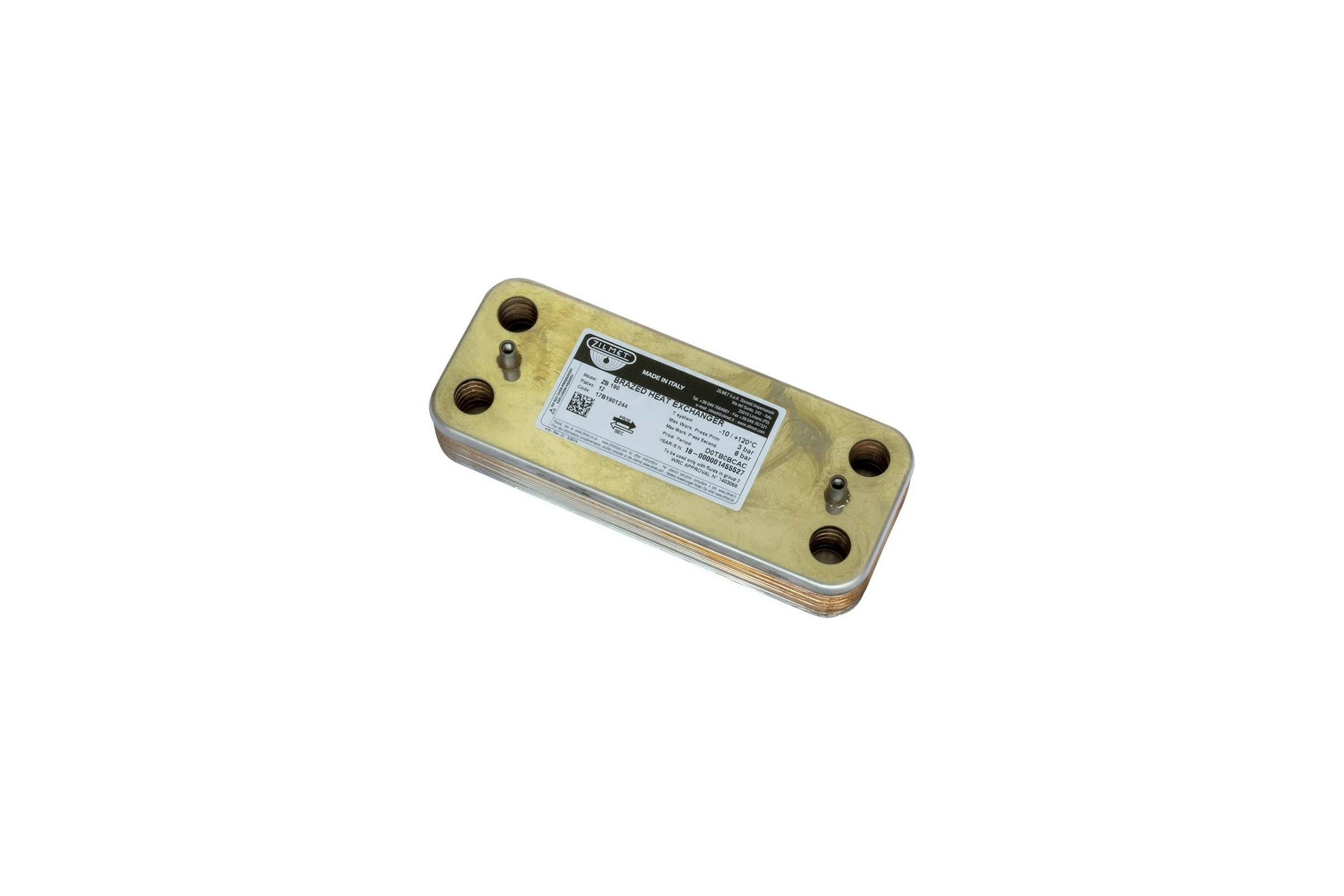 Паяный теплообменник Zilmet ZВ190 - 12Р, р-ры: 190x77 мм 17B1901244